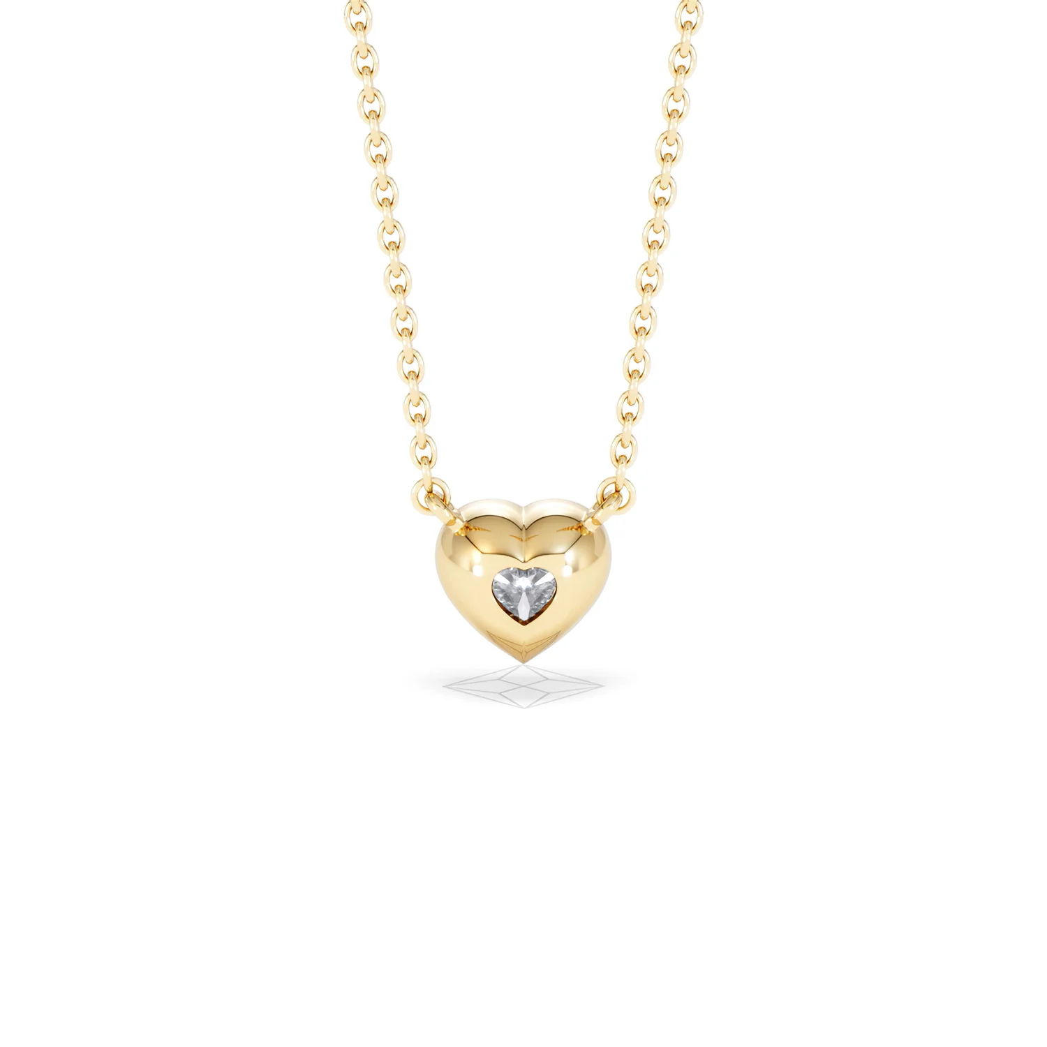 Horizon Heart Cut Lab Diamond Solitaire Necklace 0.50ct H/SI in 9K Gold - Image 50