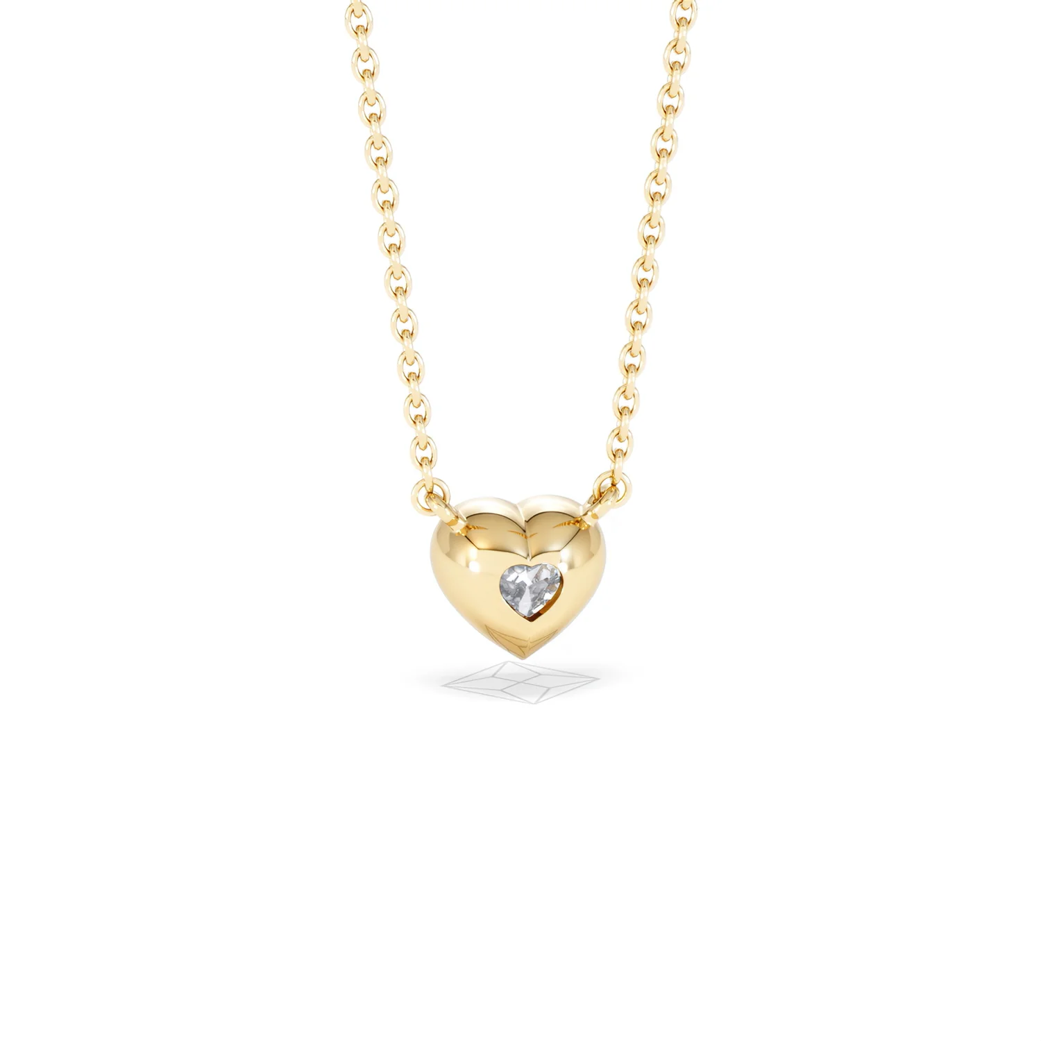 Horizon Heart Cut Lab Diamond Solitaire Necklace 0.50ct H/SI in 9K Gold - Image 52