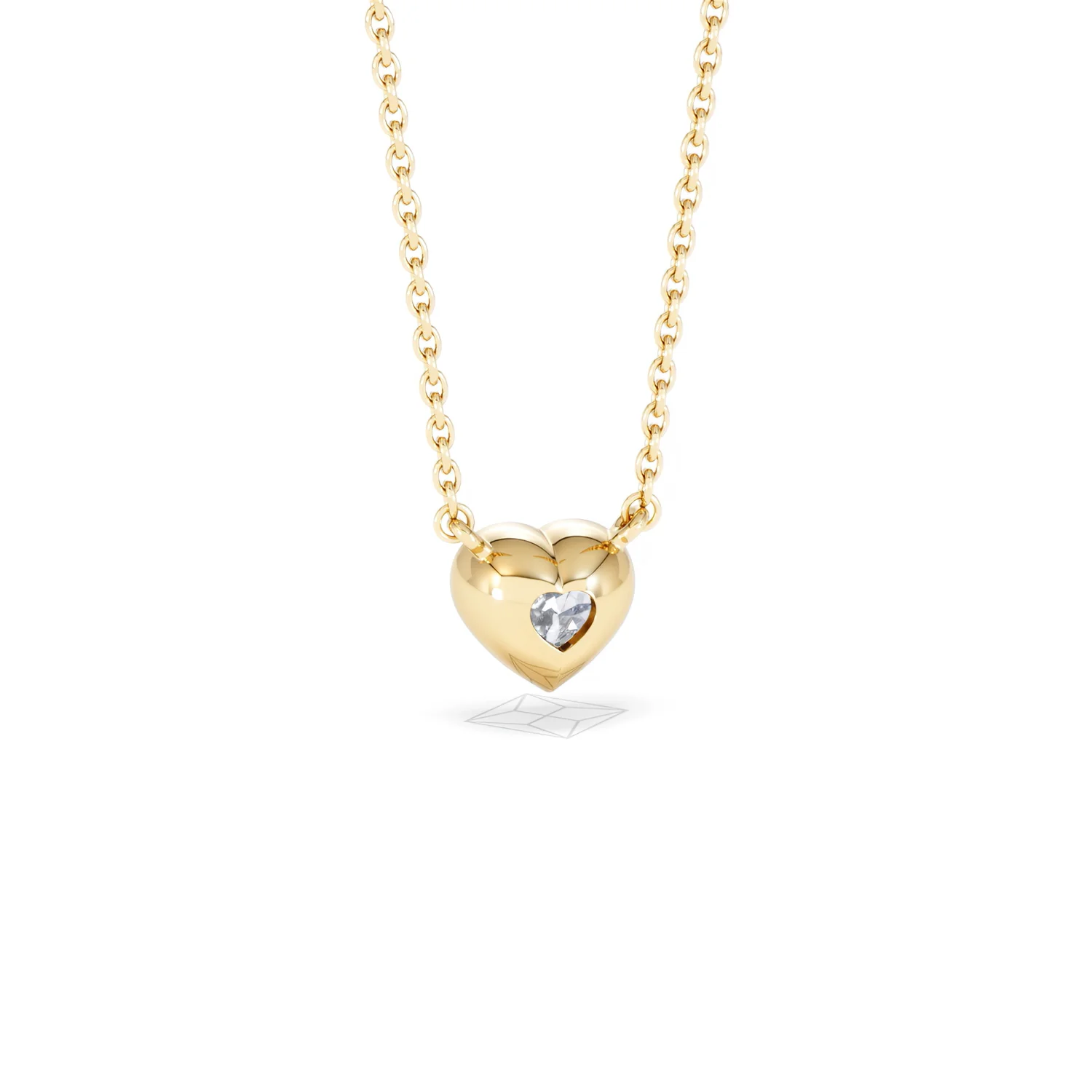Horizon Heart Cut Lab Diamond Solitaire Necklace 0.50ct H/SI in 9K Gold - Image 53