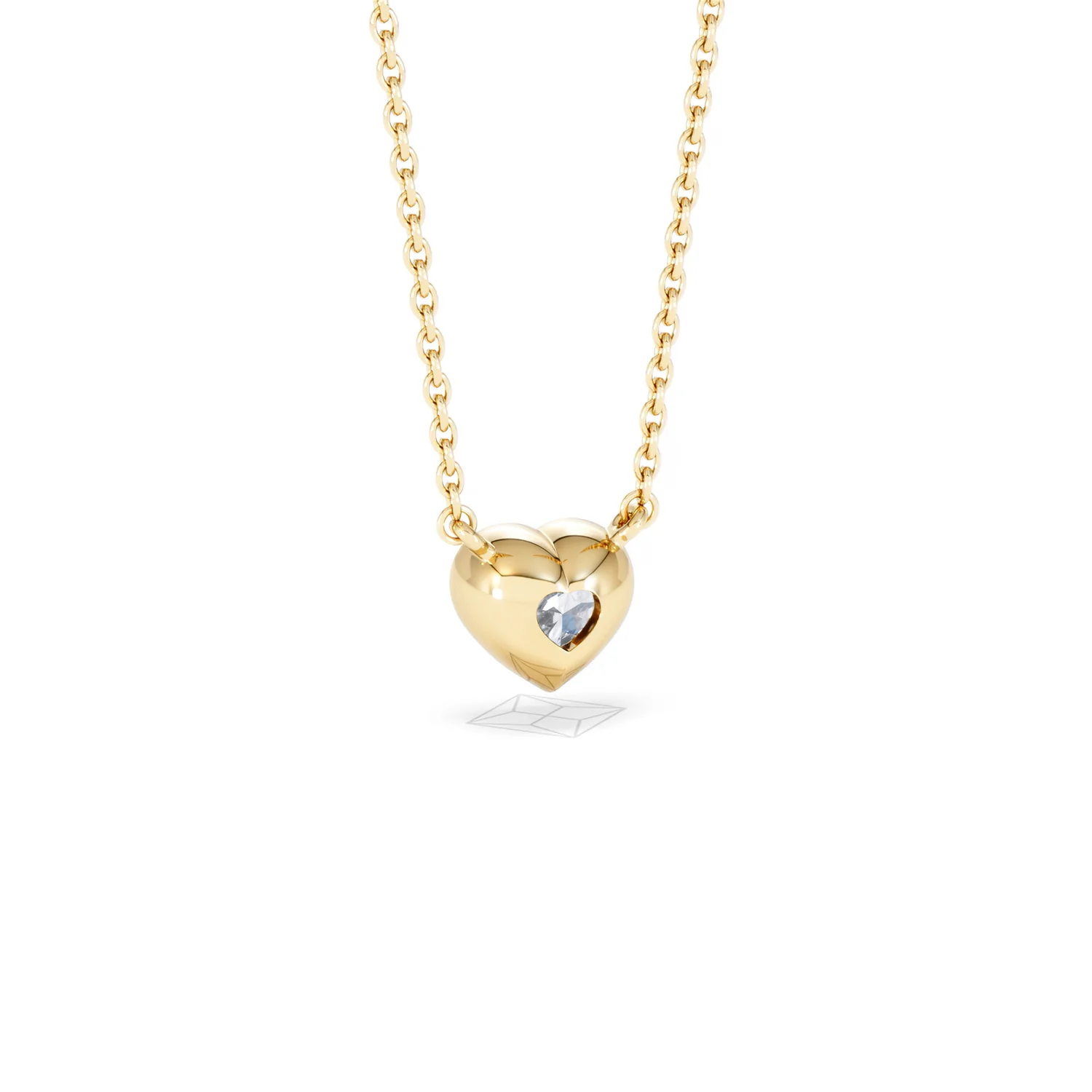 Horizon Heart Cut Lab Diamond Solitaire Necklace 0.50ct H/SI in 9K Gold - Image 54