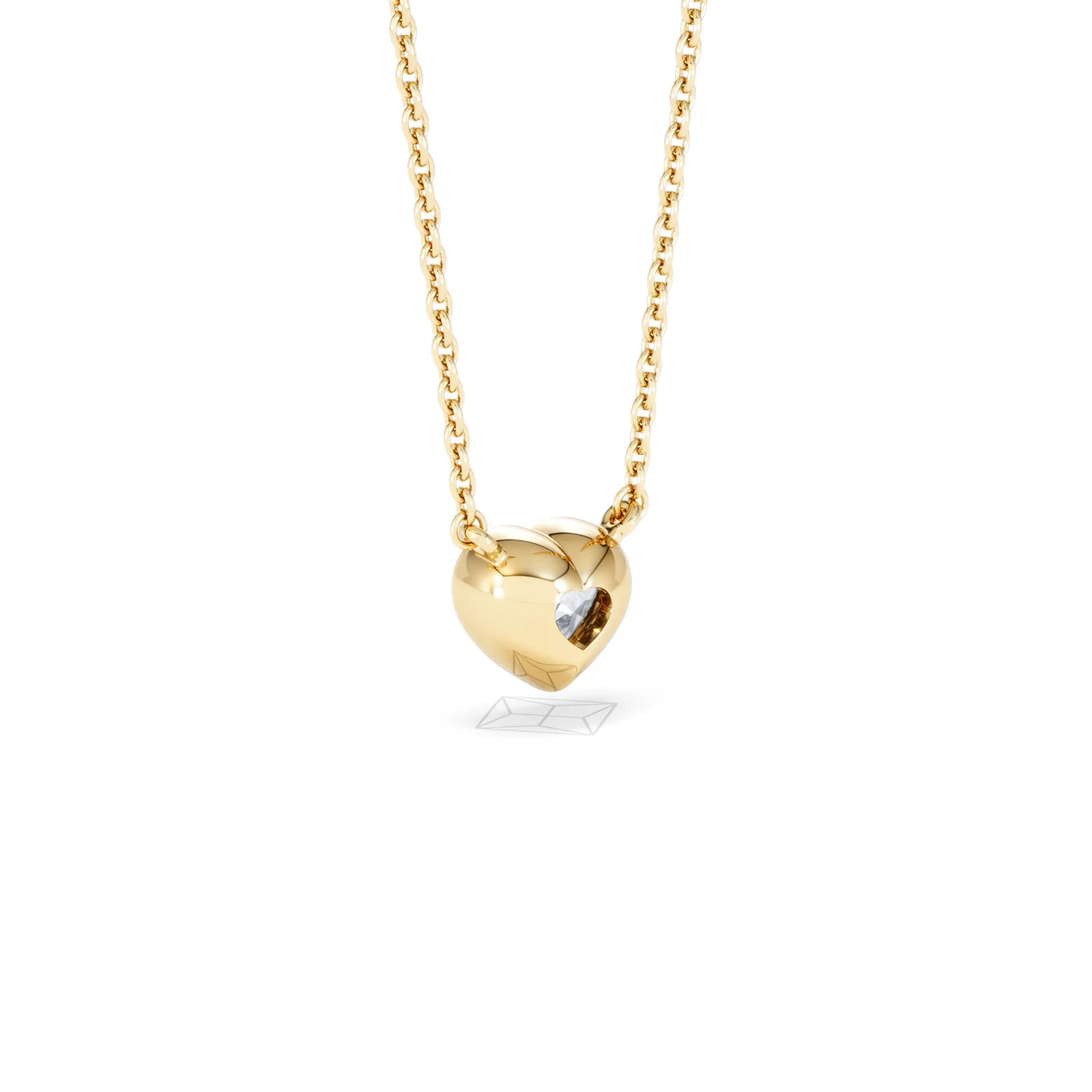 Horizon Heart Cut Lab Diamond Solitaire Necklace 0.50ct H/SI in 9K Gold - Image 57