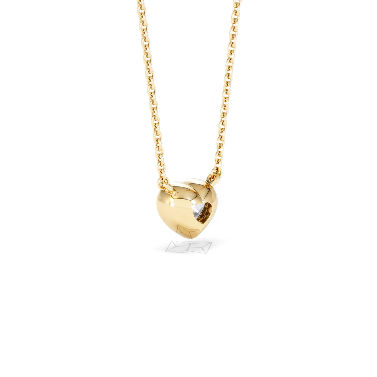 Horizon Heart Cut Lab Diamond Solitaire Necklace 0.50ct H/SI in 9K Gold - Image 58