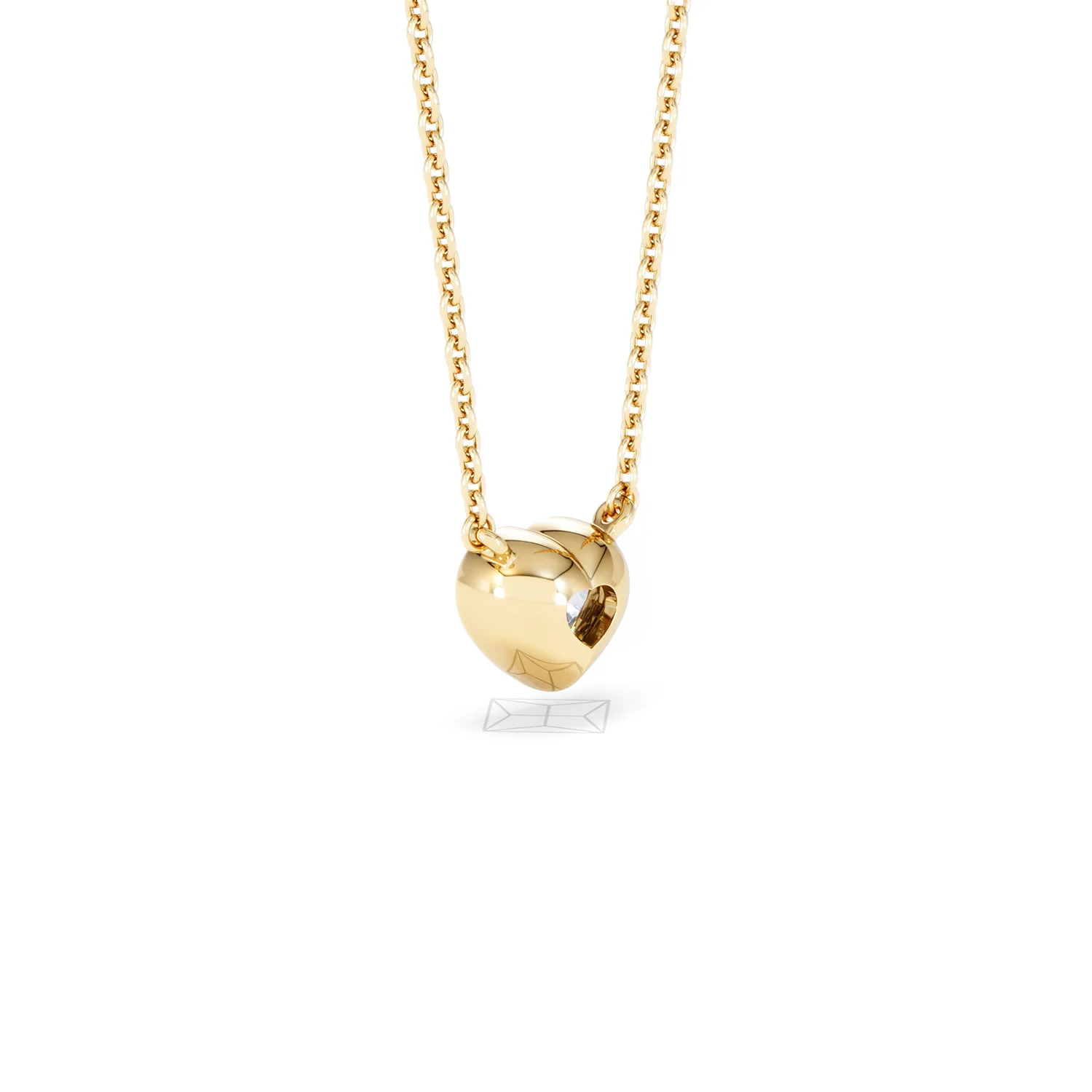 Horizon Heart Cut Lab Diamond Solitaire Necklace 0.50ct H/SI in 9K Gold - Image 59