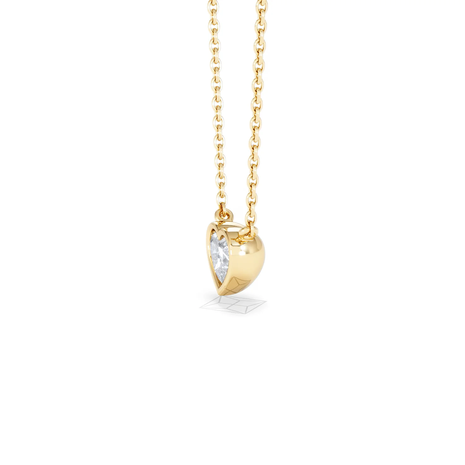 Horizon Heart Cut Lab Diamond Solitaire Necklace 0.50ct H/SI in 9K Gold - Image 74