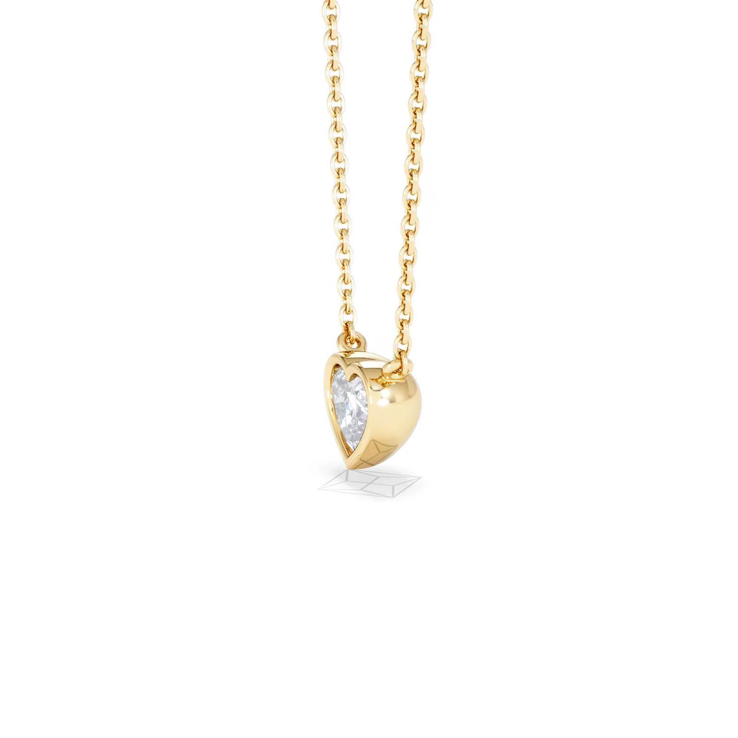 Horizon Heart Cut Lab Diamond Solitaire Necklace 0.50ct H/SI in 9K Gold - Image 75