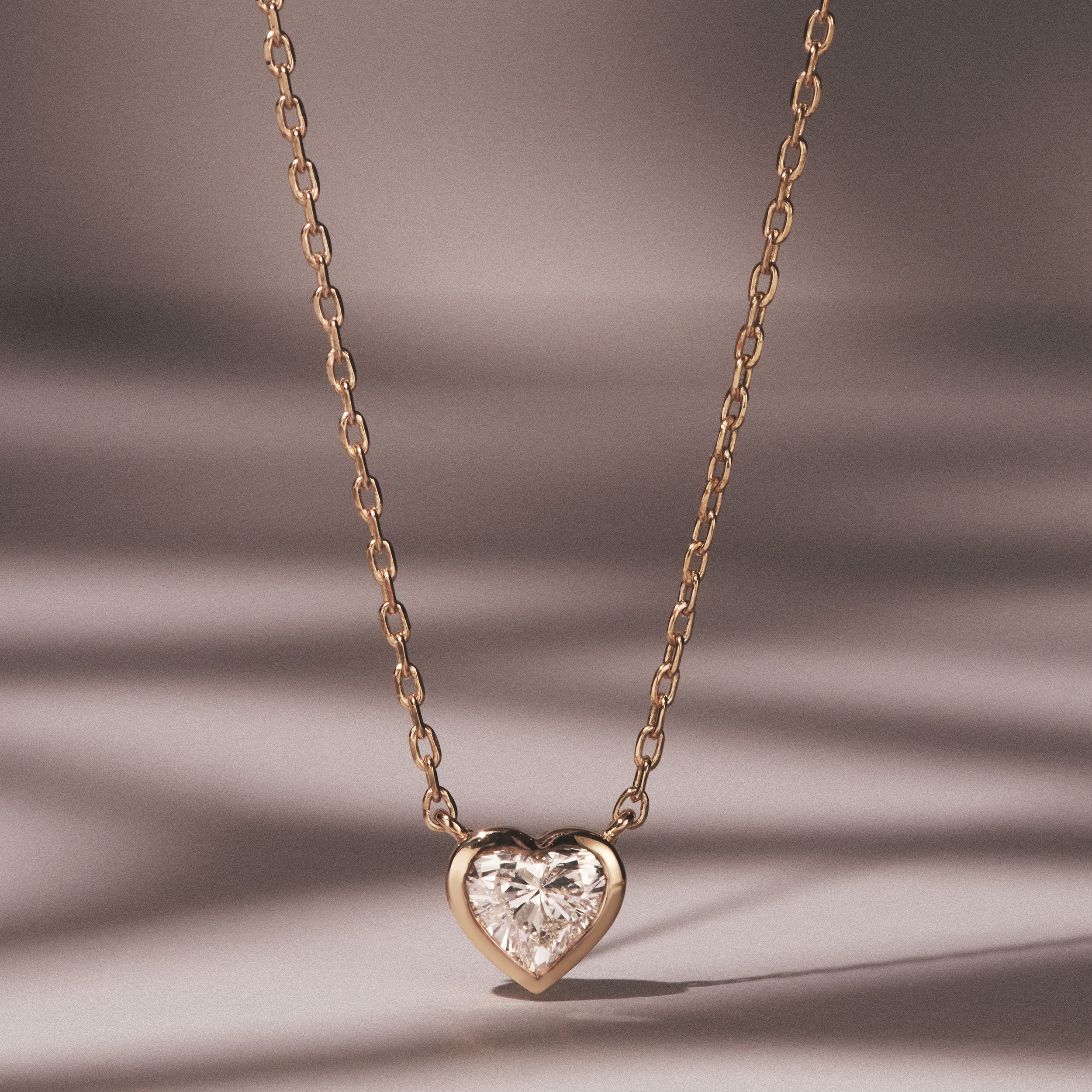 Horizon Heart Cut Lab Diamond Solitaire Necklace 0.50ct H/SI in 9K Gold - Image 8