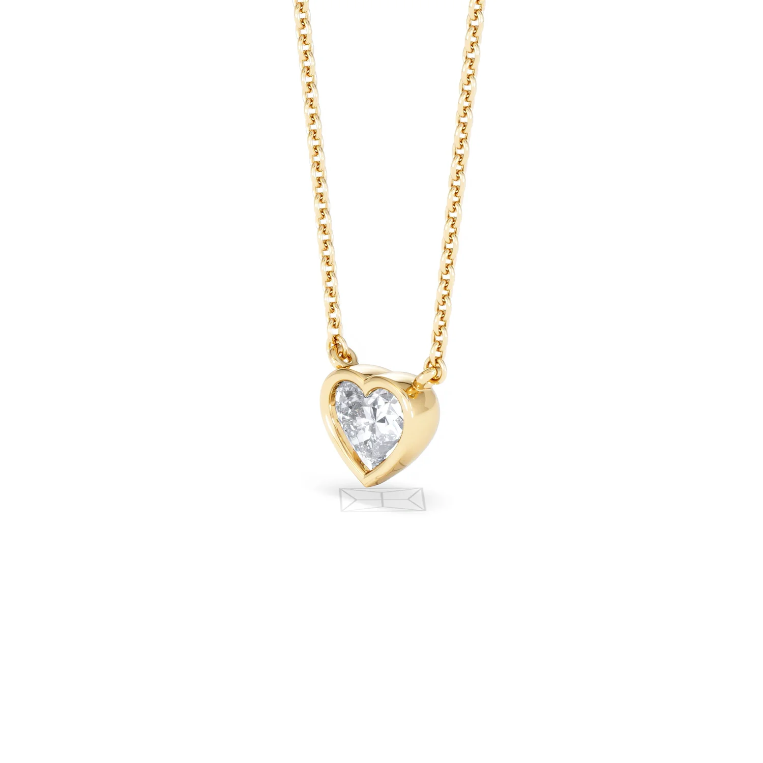 Horizon Heart Cut Lab Diamond Solitaire Necklace 0.50ct H/SI in 9K Gold - Image 80