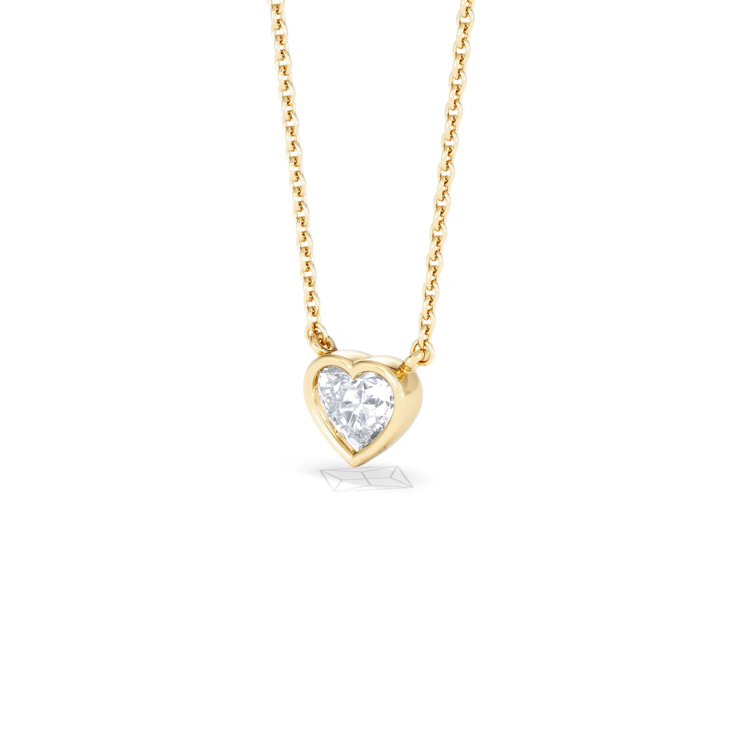 Horizon Heart Cut Lab Diamond Solitaire Necklace 0.50ct H/SI in 9K Gold - Image 82