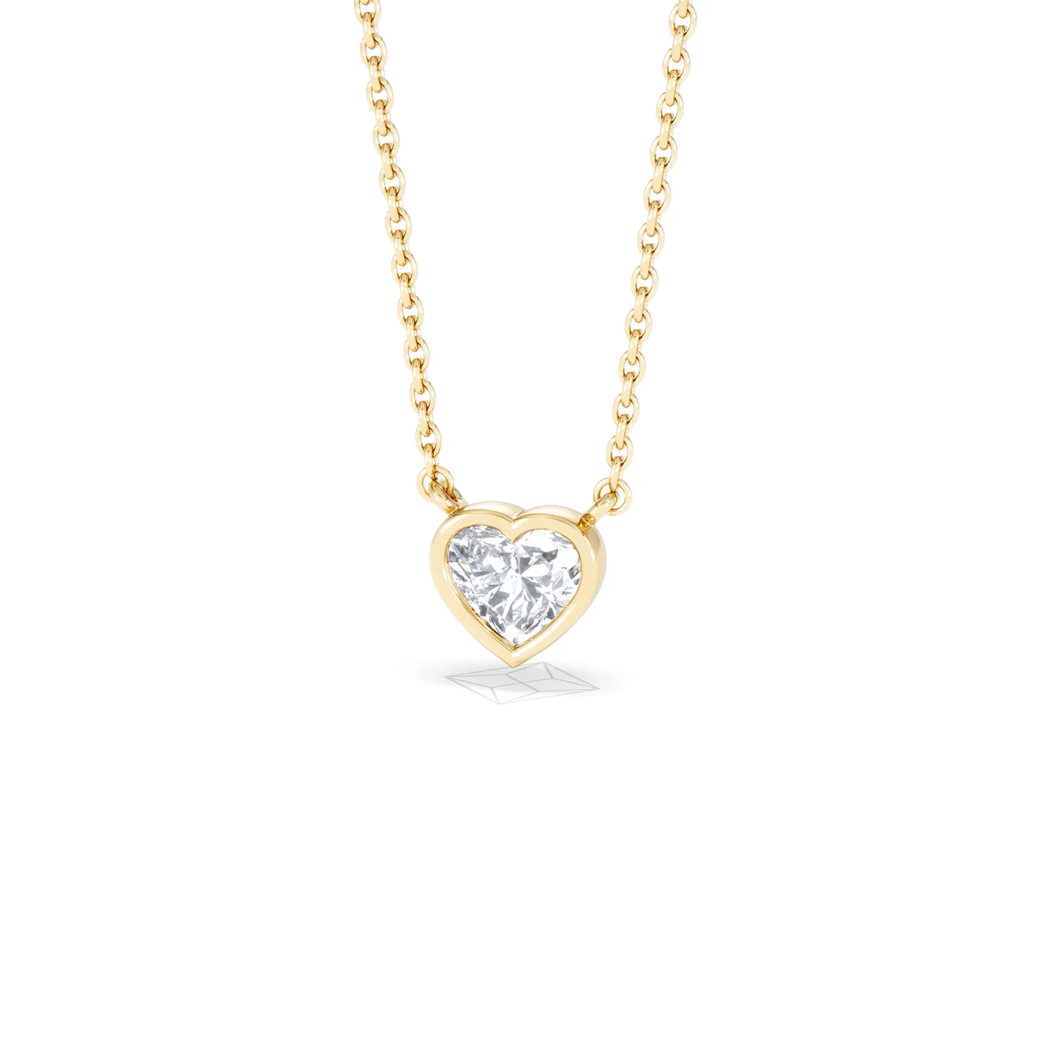 Horizon Heart Cut Lab Diamond Solitaire Necklace 0.50ct H/SI in 9K Gold - Image 86