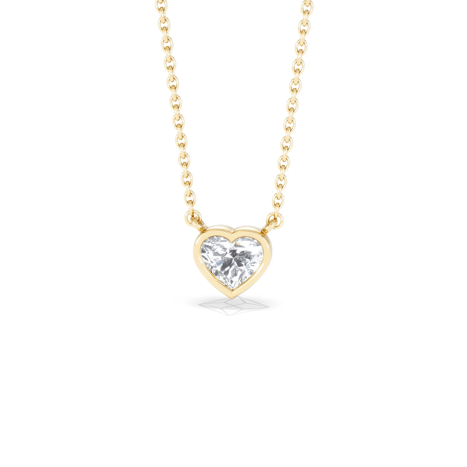 Horizon Heart Cut Lab Diamond Solitaire Necklace 0.50ct H/SI in 9K Gold - Image 88