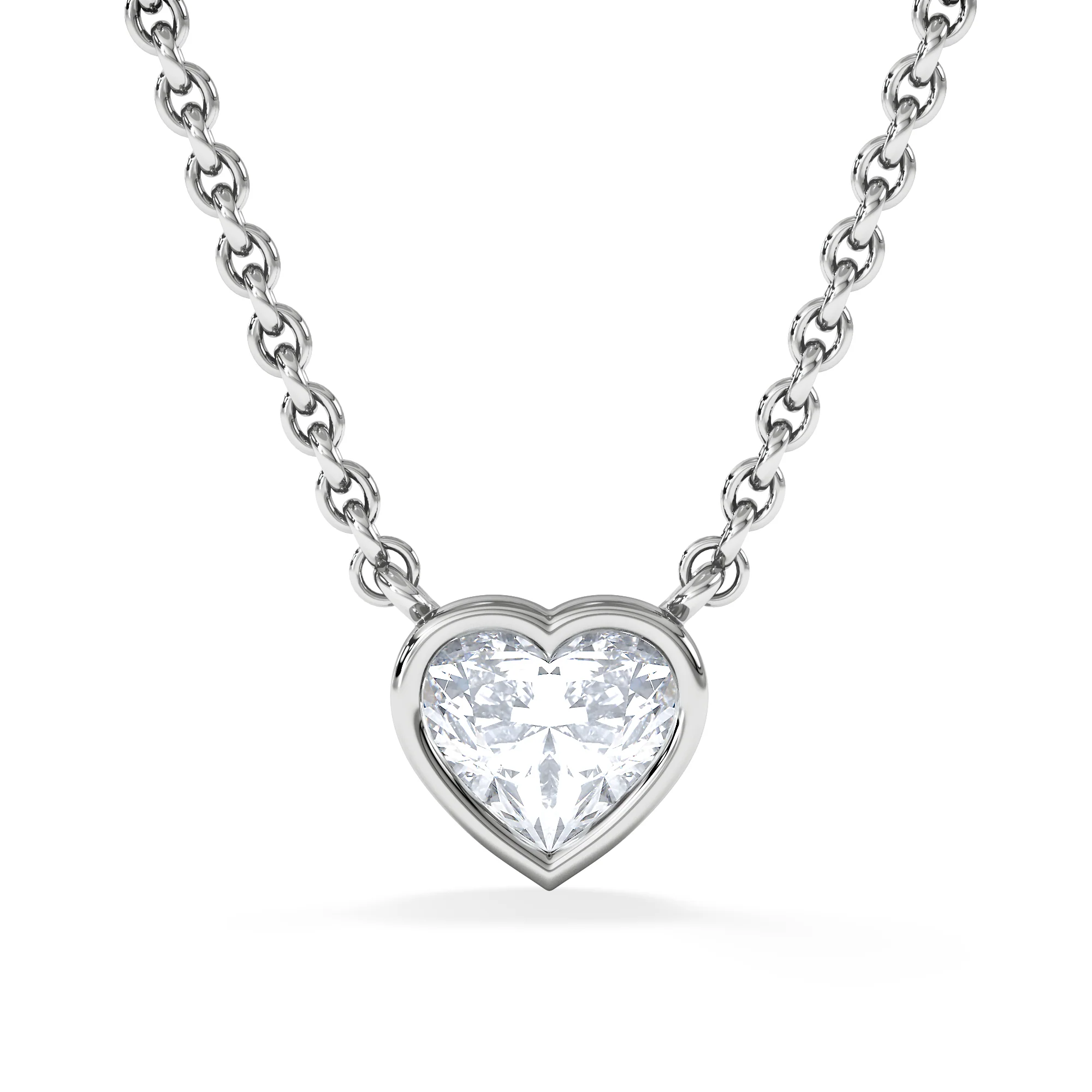 Horizon Heart Cut Lab Diamond Solitaire Necklace 0.50ct H/SI in 9K White Gold