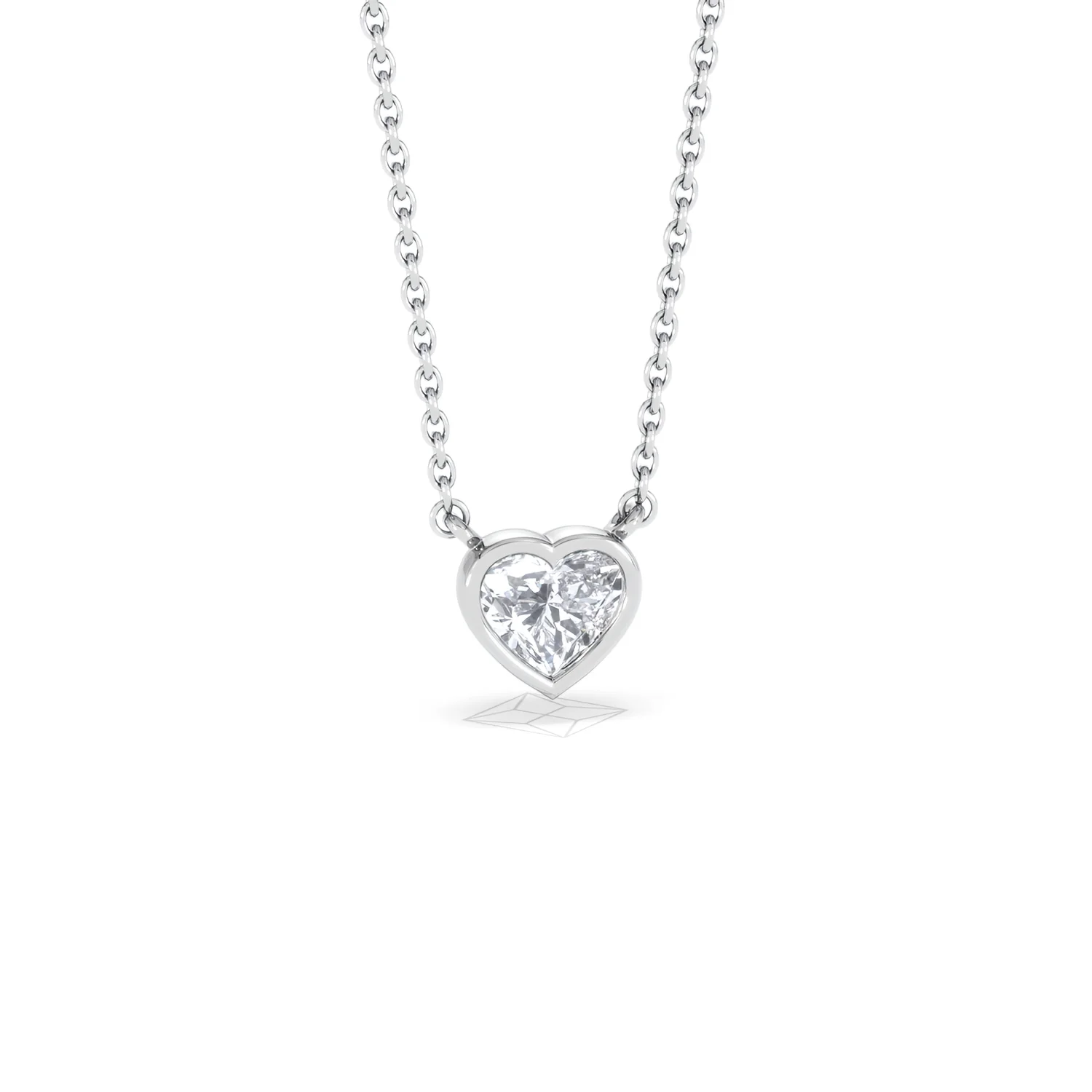 Horizon Heart Cut Lab Diamond Solitaire Necklace 0.50ct H/SI in 9K White Gold - Image 13