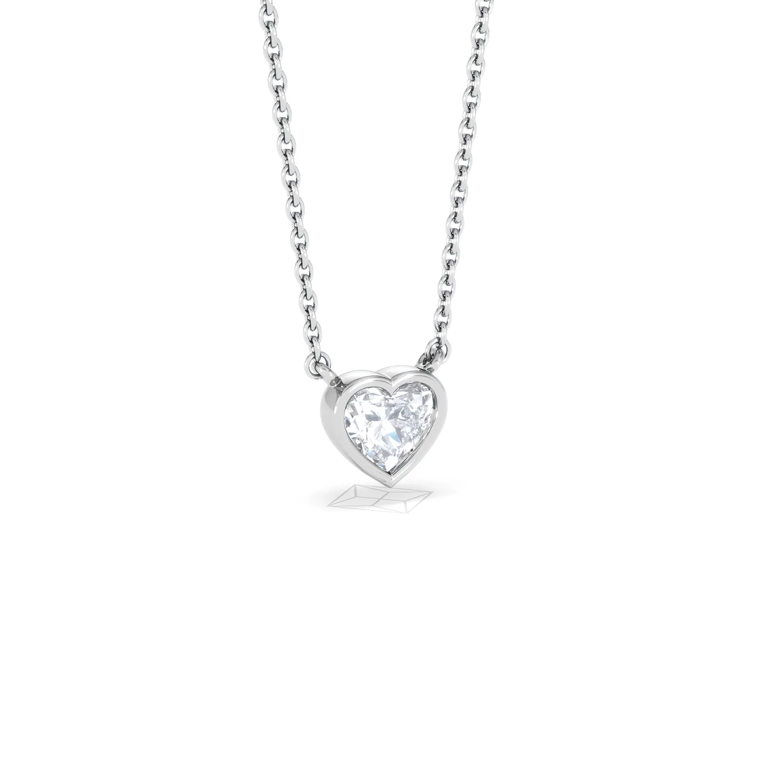 Horizon Heart Cut Lab Diamond Solitaire Necklace 0.50ct H/SI in 9K White Gold - Image 16