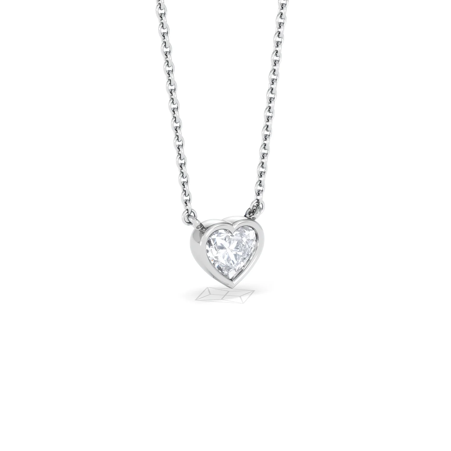 Horizon Heart Cut Lab Diamond Solitaire Necklace 0.50ct H/SI in 9K White Gold - Image 17