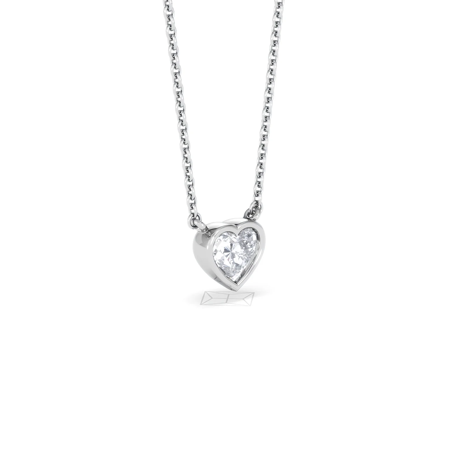 Horizon Heart Cut Lab Diamond Solitaire Necklace 0.50ct H/SI in 9K White Gold - Image 19