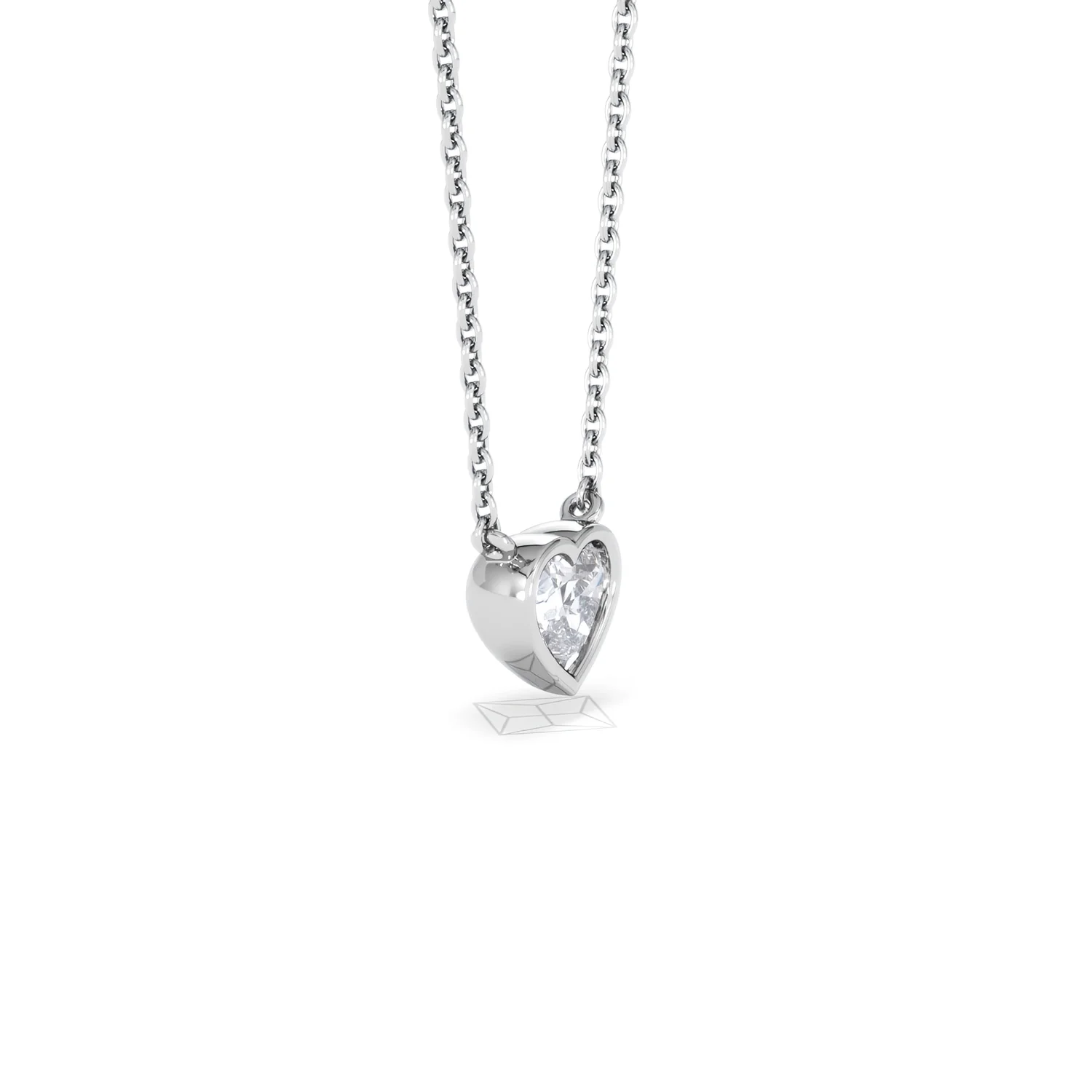 Horizon Heart Cut Lab Diamond Solitaire Necklace 0.50ct H/SI in 9K White Gold - Image 23