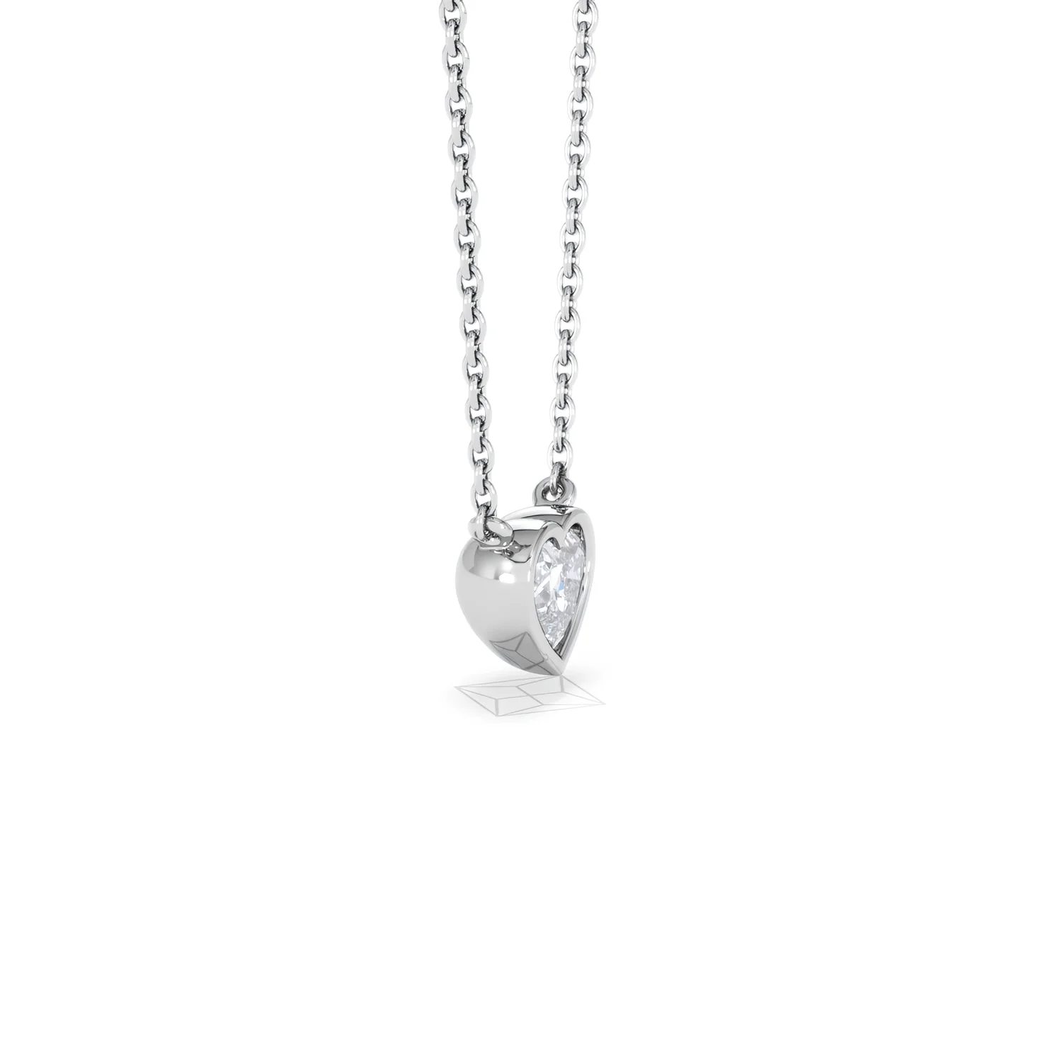 Horizon Heart Cut Lab Diamond Solitaire Necklace 0.50ct H/SI in 9K White Gold - Image 25