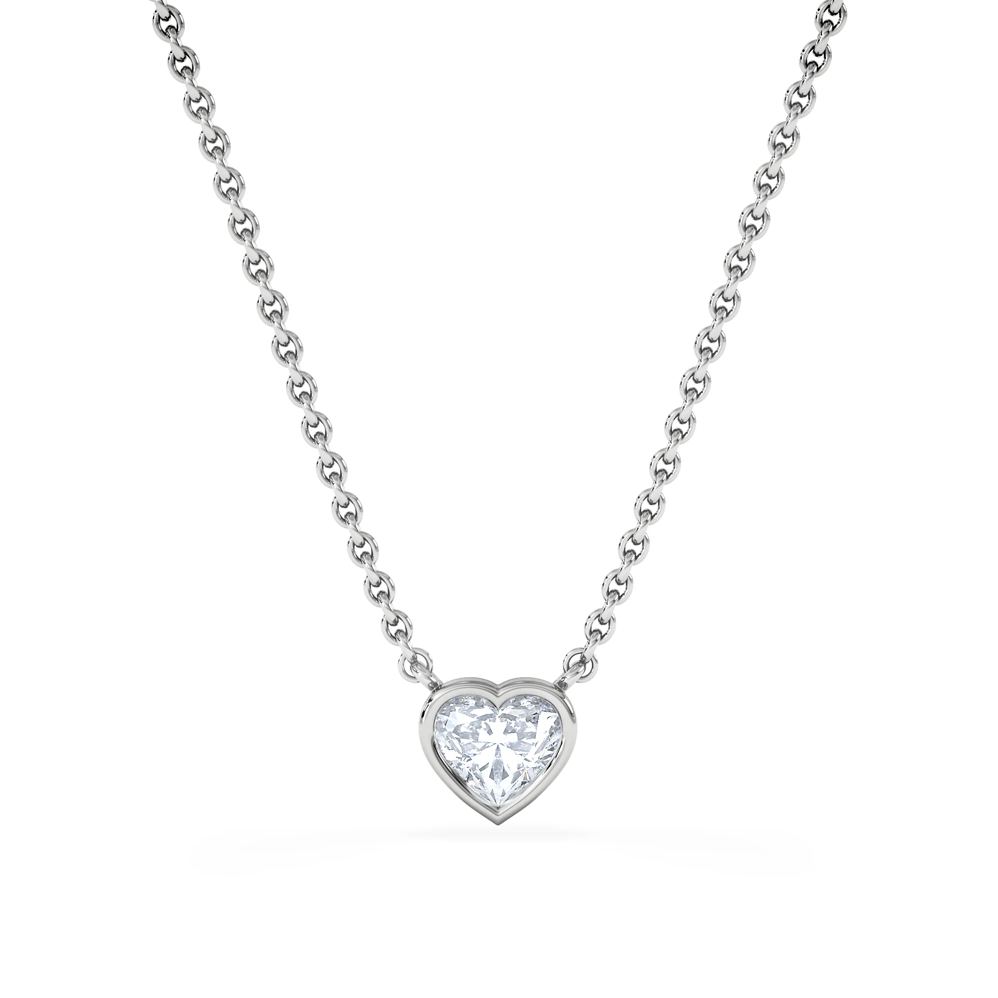 Horizon Heart Cut Lab Diamond Solitaire Necklace 0.50ct H/SI in 9K White Gold - Image 3