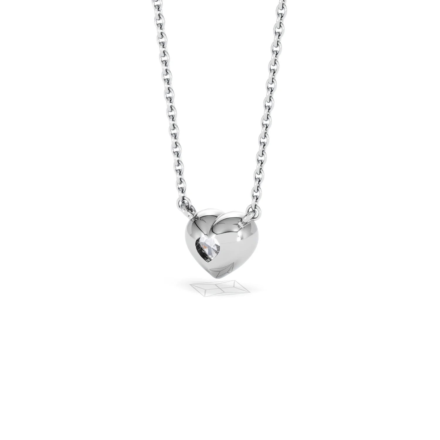 Horizon Heart Cut Lab Diamond Solitaire Necklace 0.50ct H/SI in 9K White Gold - Image 44