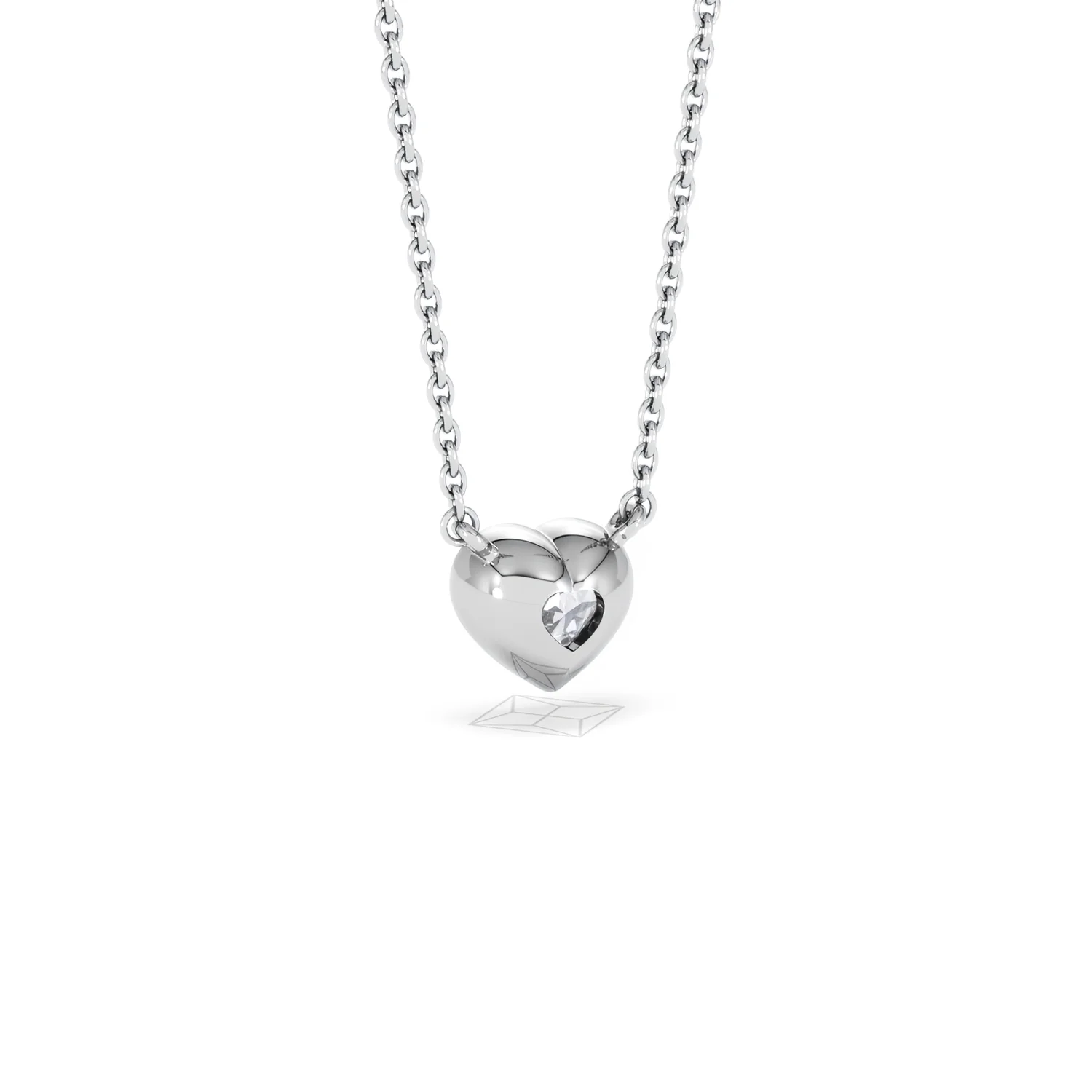 Horizon Heart Cut Lab Diamond Solitaire Necklace 0.50ct H/SI in 9K White Gold - Image 55
