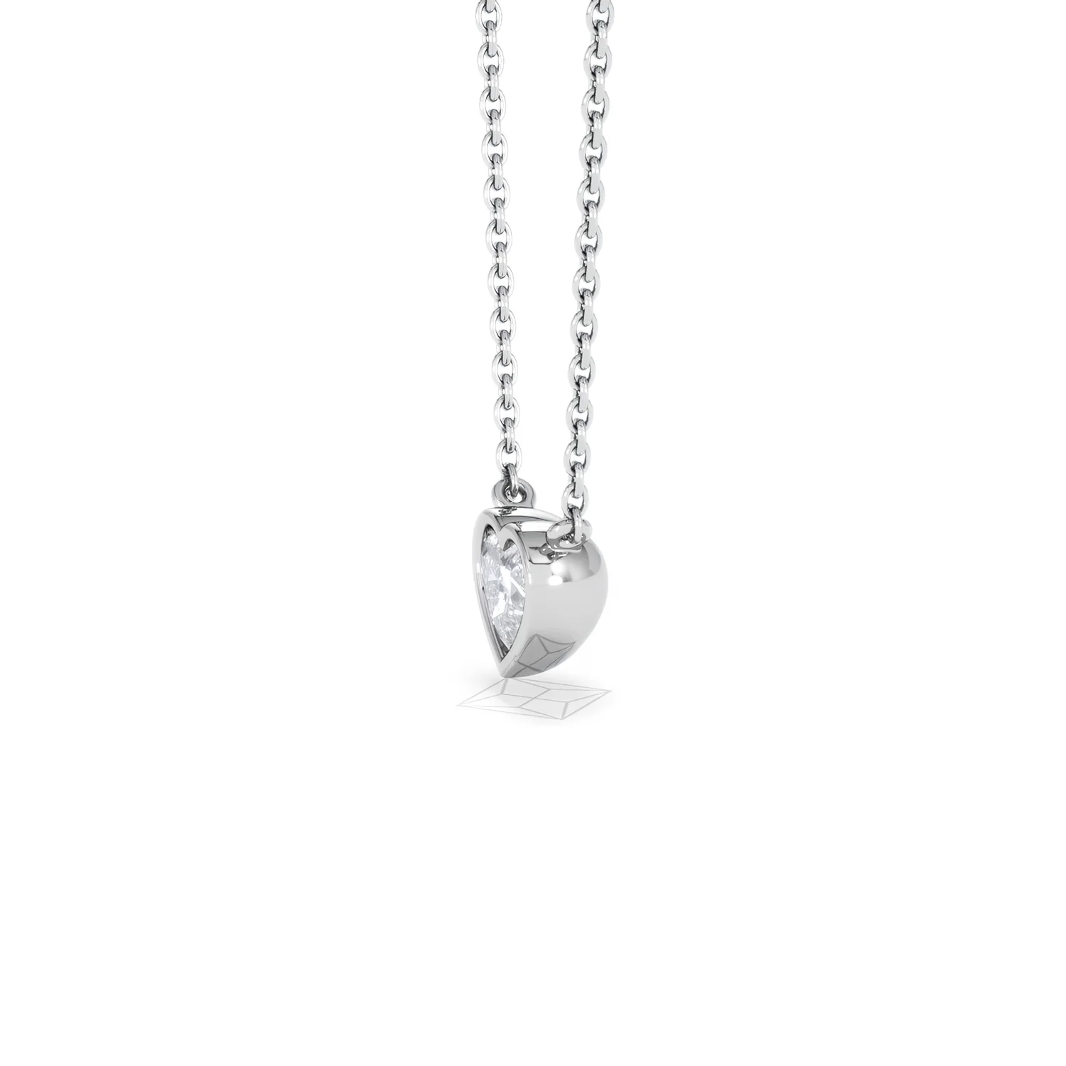 Horizon Heart Cut Lab Diamond Solitaire Necklace 0.50ct H/SI in 9K White Gold - Image 74
