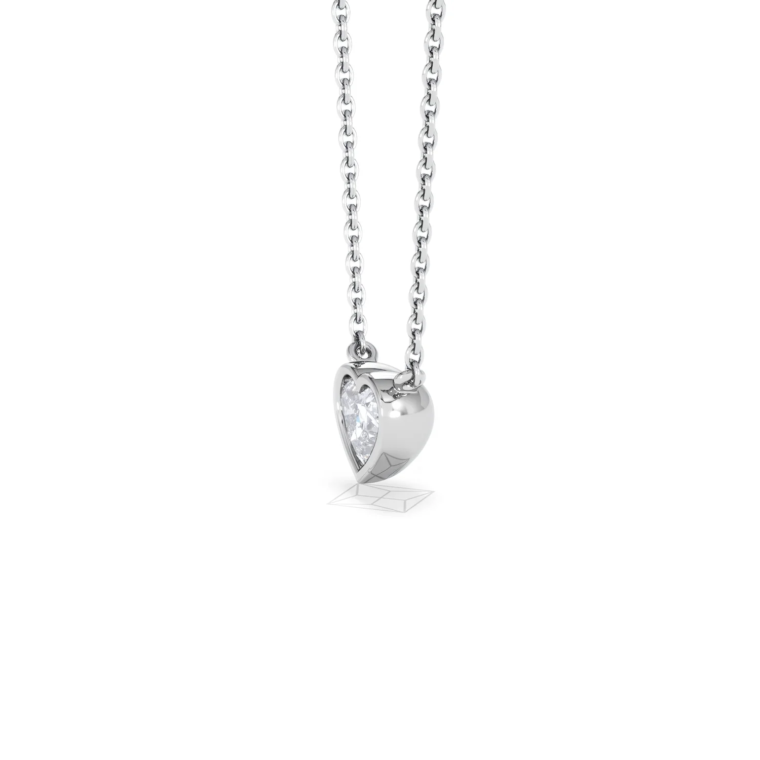 Horizon Heart Cut Lab Diamond Solitaire Necklace 0.50ct H/SI in 9K White Gold - Image 75