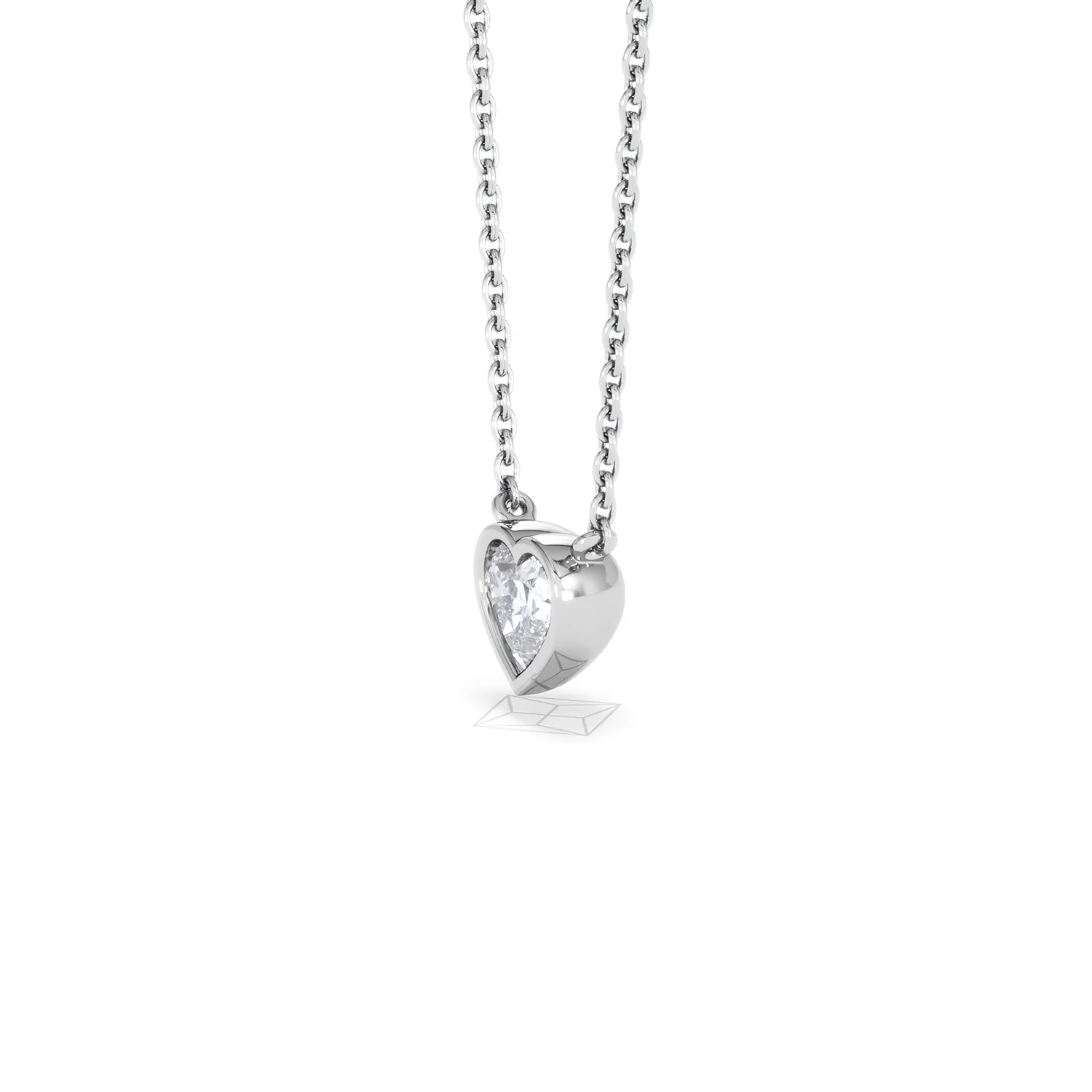 Horizon Heart Cut Lab Diamond Solitaire Necklace 0.50ct H/SI in 9K White Gold - Image 76