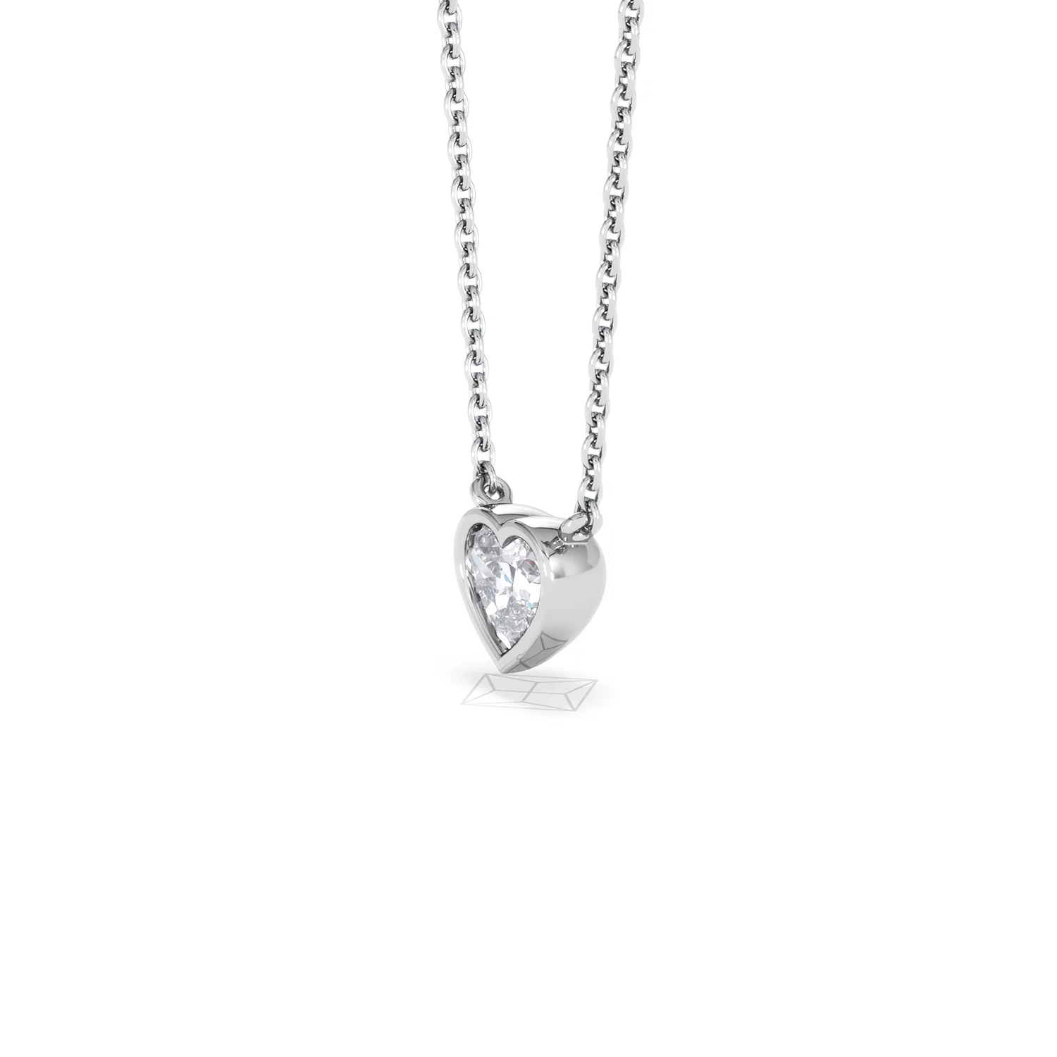 Horizon Heart Cut Lab Diamond Solitaire Necklace 0.50ct H/SI in 9K White Gold - Image 77