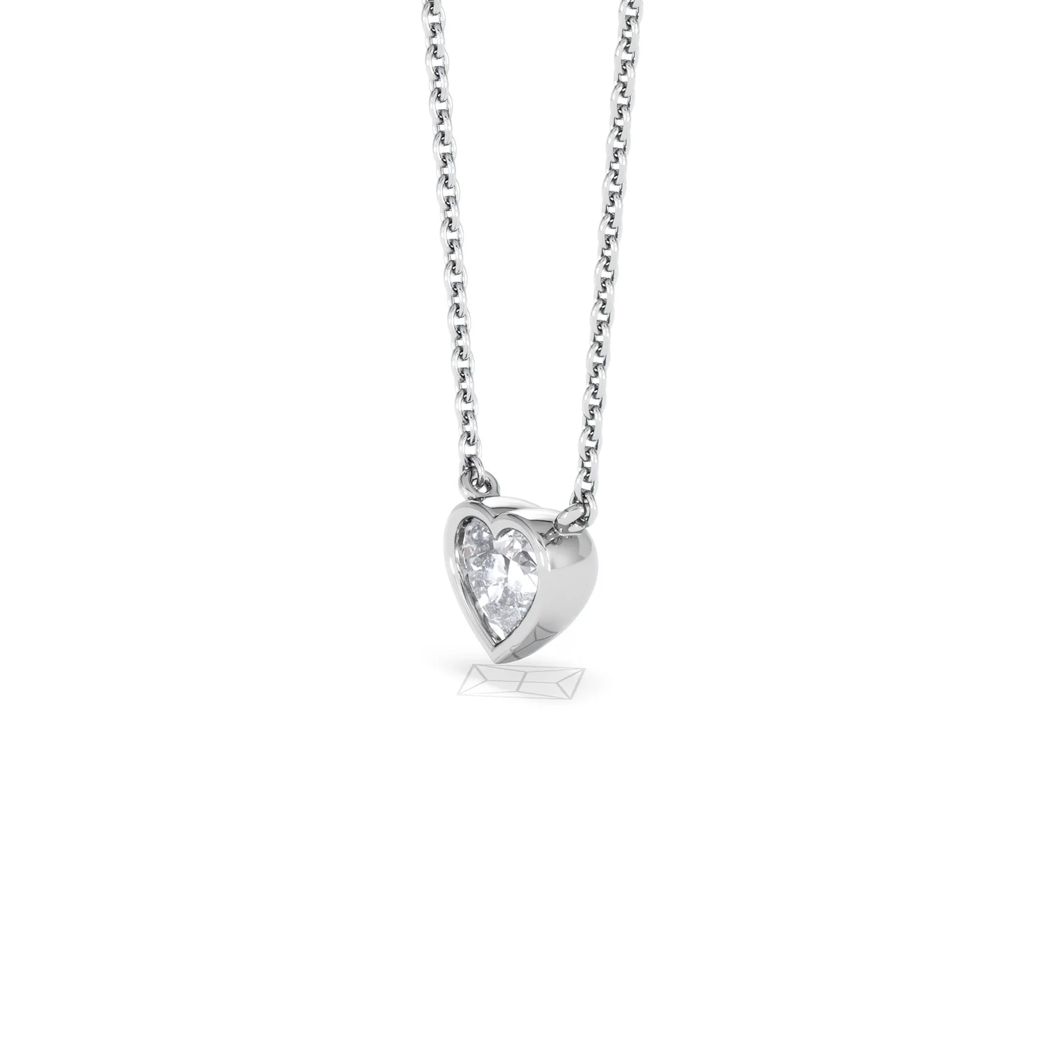 Horizon Heart Cut Lab Diamond Solitaire Necklace 0.50ct H/SI in 9K White Gold - Image 78