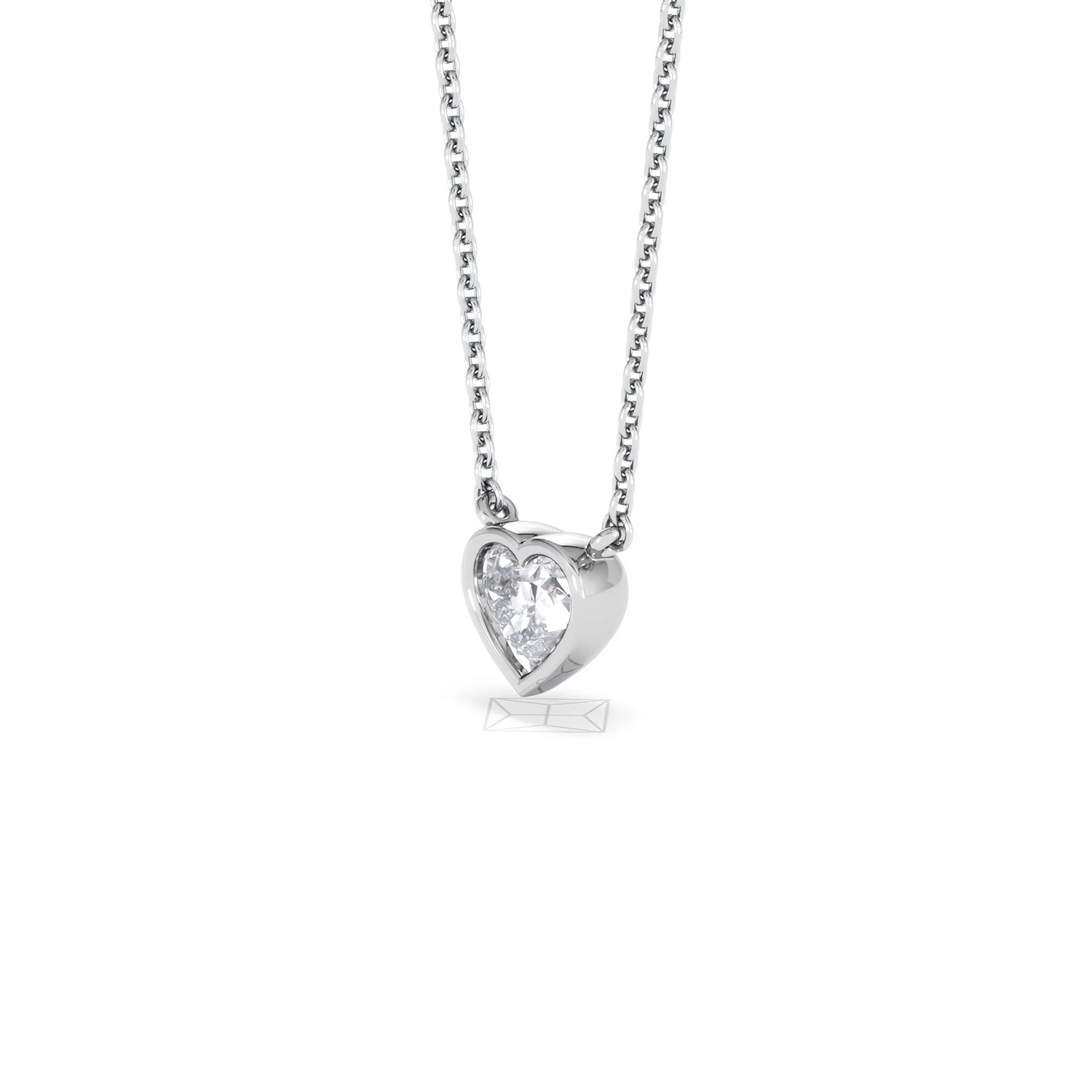 Horizon Heart Cut Lab Diamond Solitaire Necklace 0.50ct H/SI in 9K White Gold - Image 79