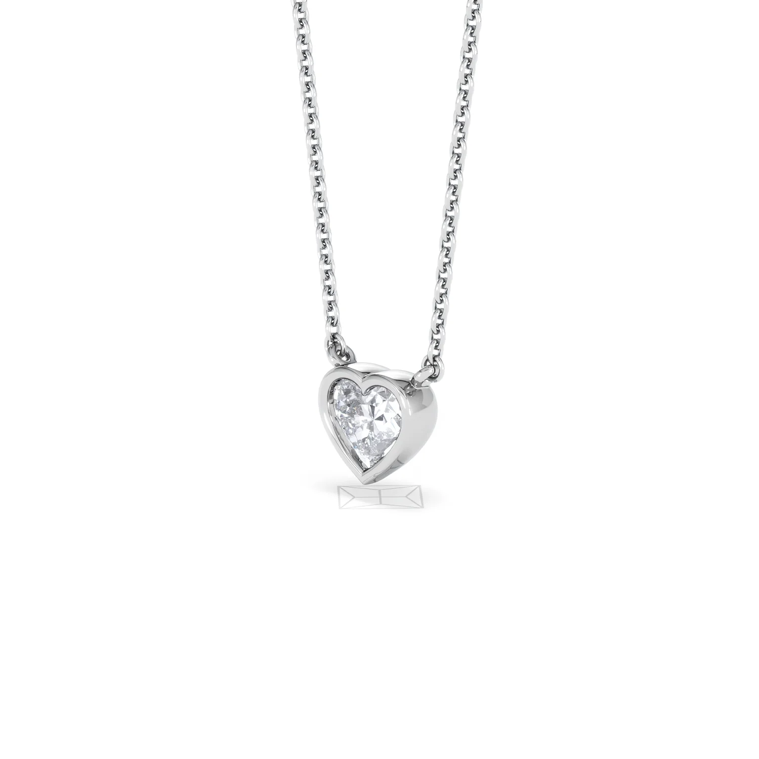 Horizon Heart Cut Lab Diamond Solitaire Necklace 0.50ct H/SI in 9K White Gold - Image 80