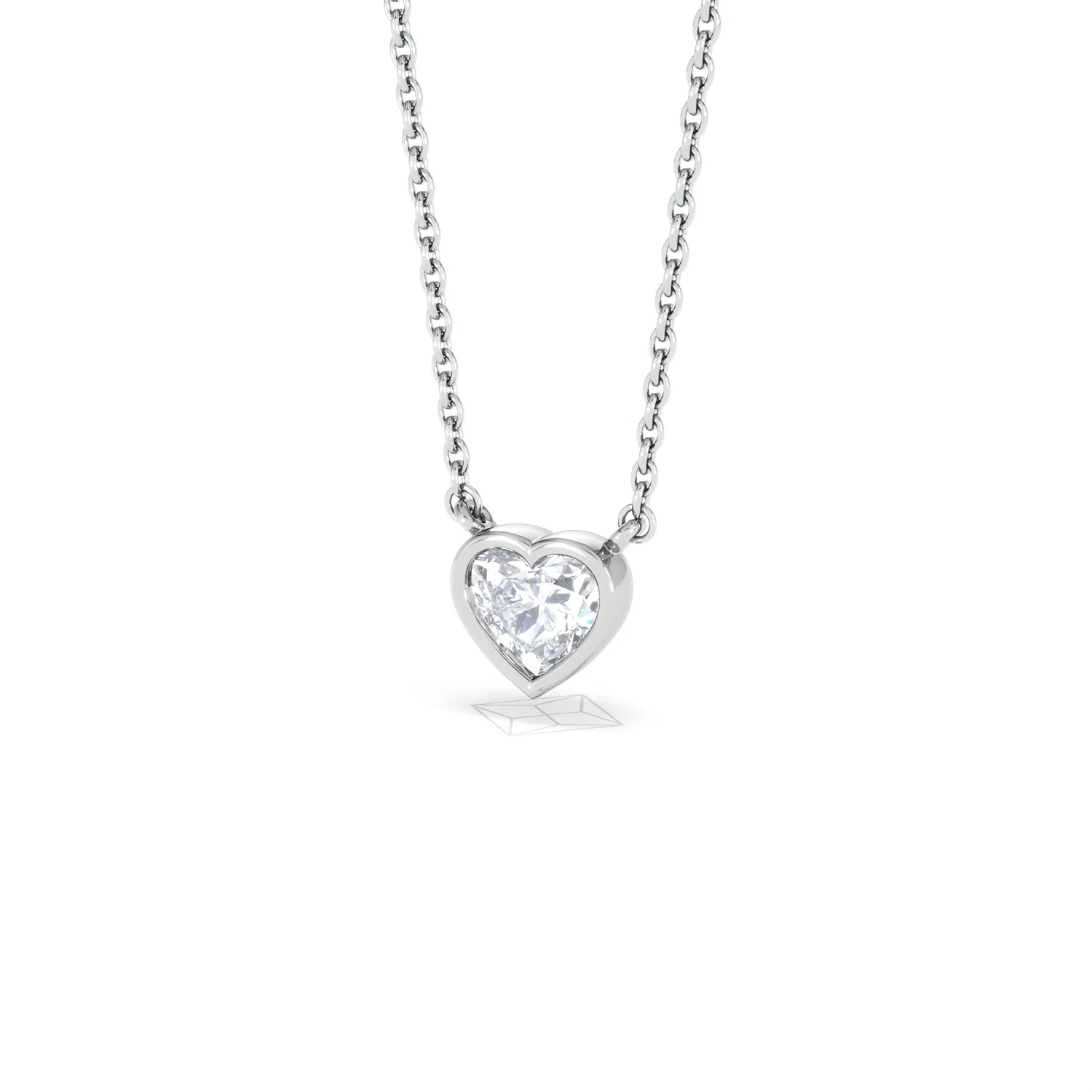 Horizon Heart Cut Lab Diamond Solitaire Necklace 0.50ct H/SI in 9K White Gold - Image 84