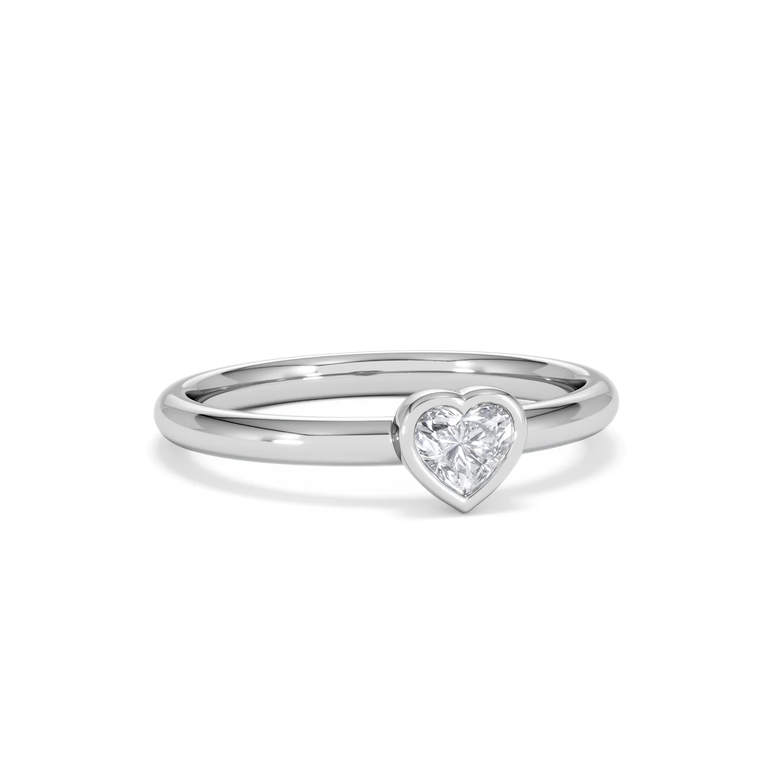 Horizon Heart Cut Lab Diamond Solitaire Ring 0.25ct H/SI in 925 Silver - Image 14