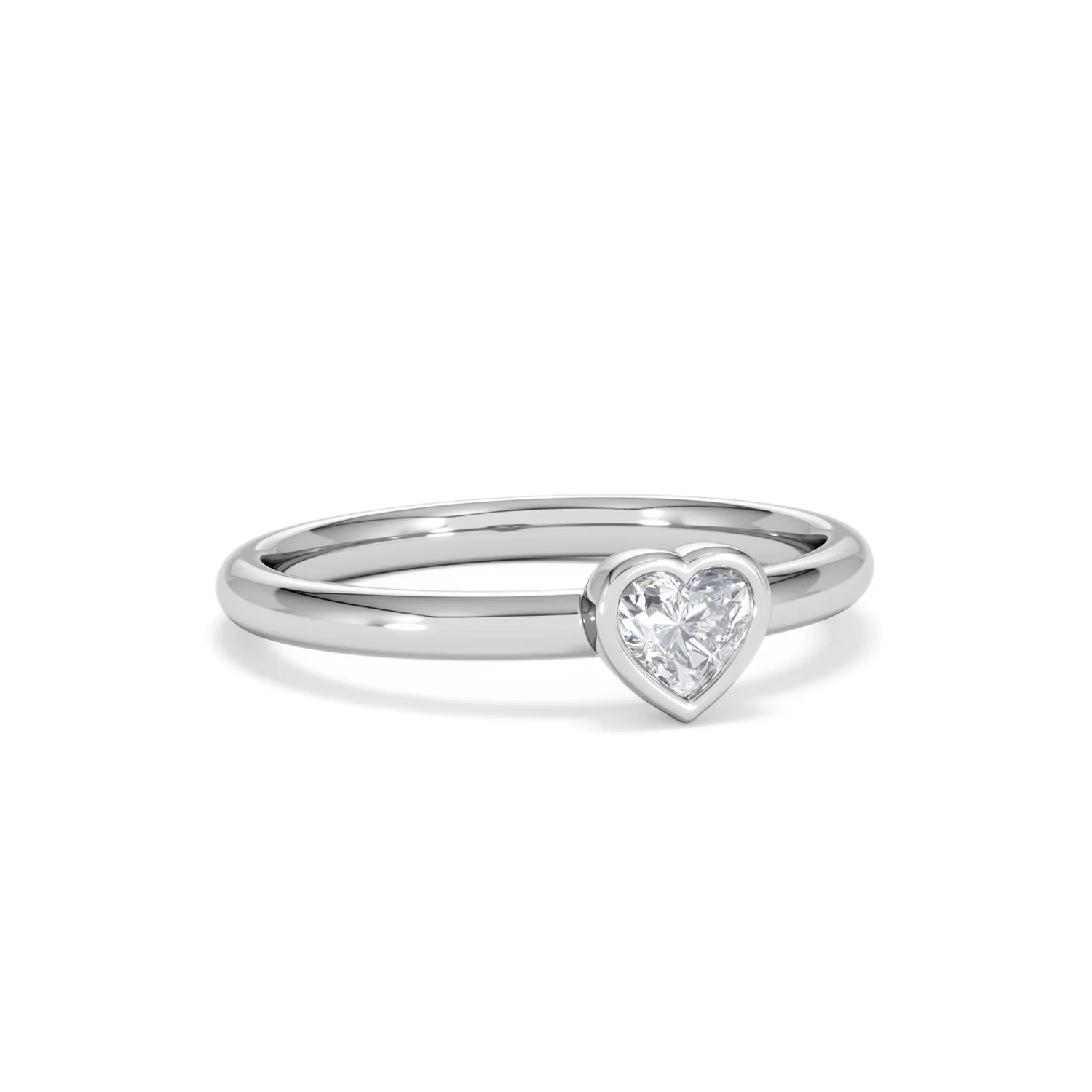 Horizon Heart Cut Lab Diamond Solitaire Ring 0.25ct H/SI in 925 Silver - Image 15