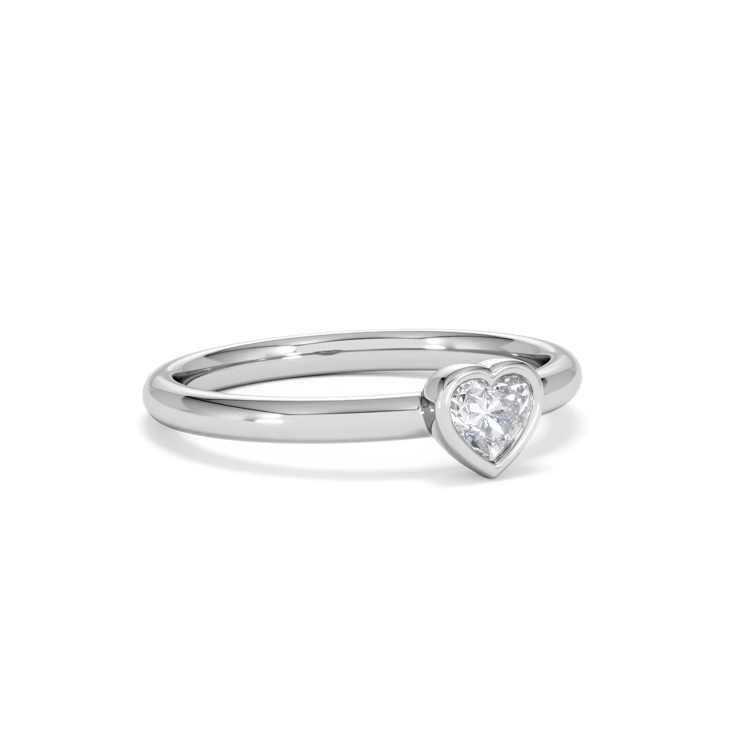Horizon Heart Cut Lab Diamond Solitaire Ring 0.25ct H/SI in 925 Silver - Image 17