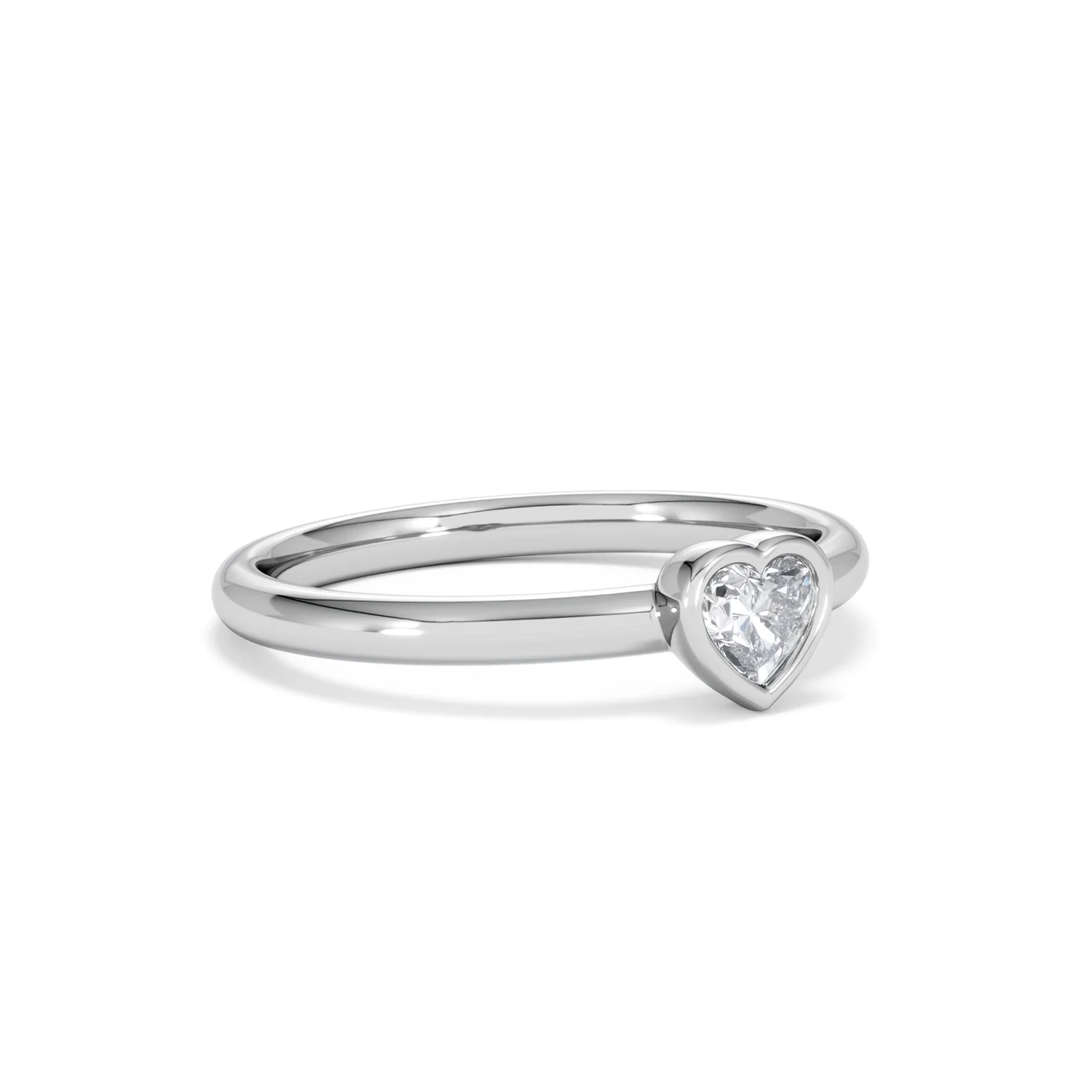 Horizon Heart Cut Lab Diamond Solitaire Ring 0.25ct H/SI in 925 Silver - Image 18