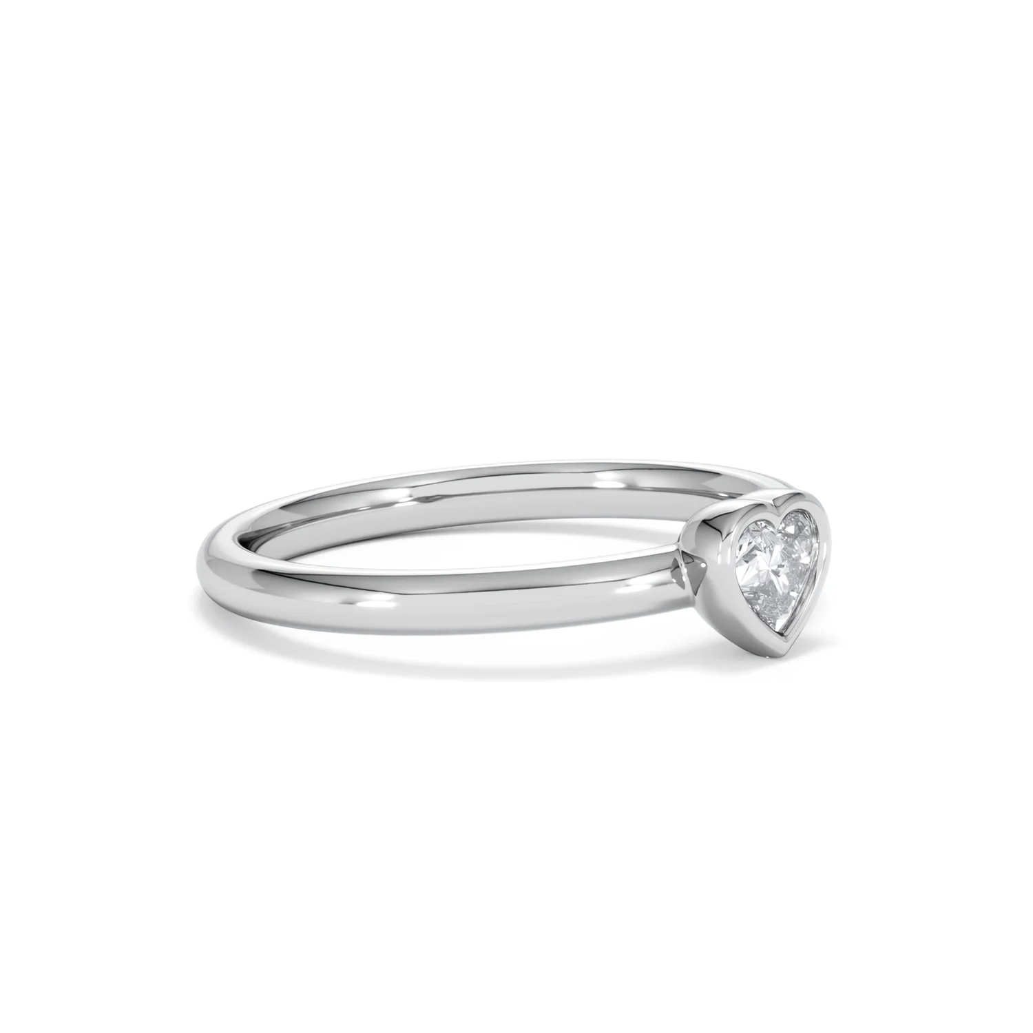 Horizon Heart Cut Lab Diamond Solitaire Ring 0.25ct H/SI in 925 Silver - Image 21