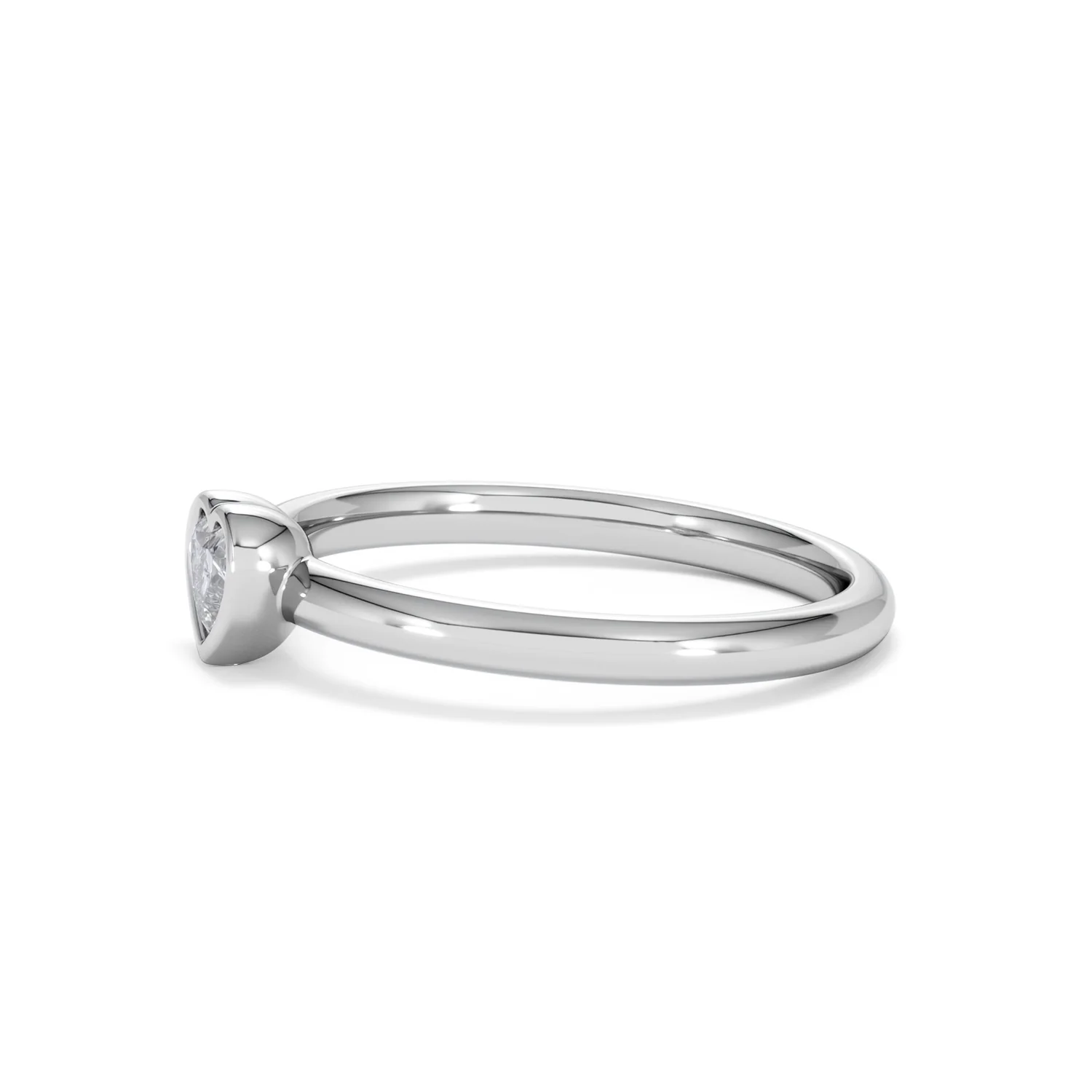 Horizon Heart Cut Lab Diamond Solitaire Ring 0.25ct H/SI in 925 Silver - Image 74