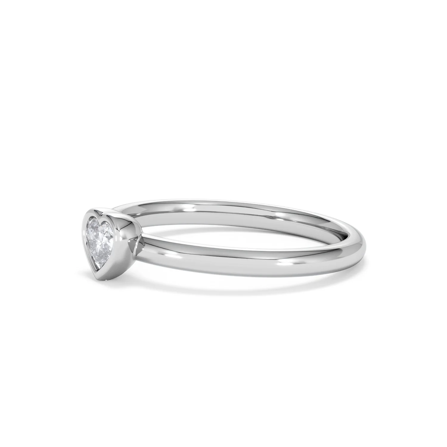 Horizon Heart Cut Lab Diamond Solitaire Ring 0.25ct H/SI in 925 Silver - Image 77