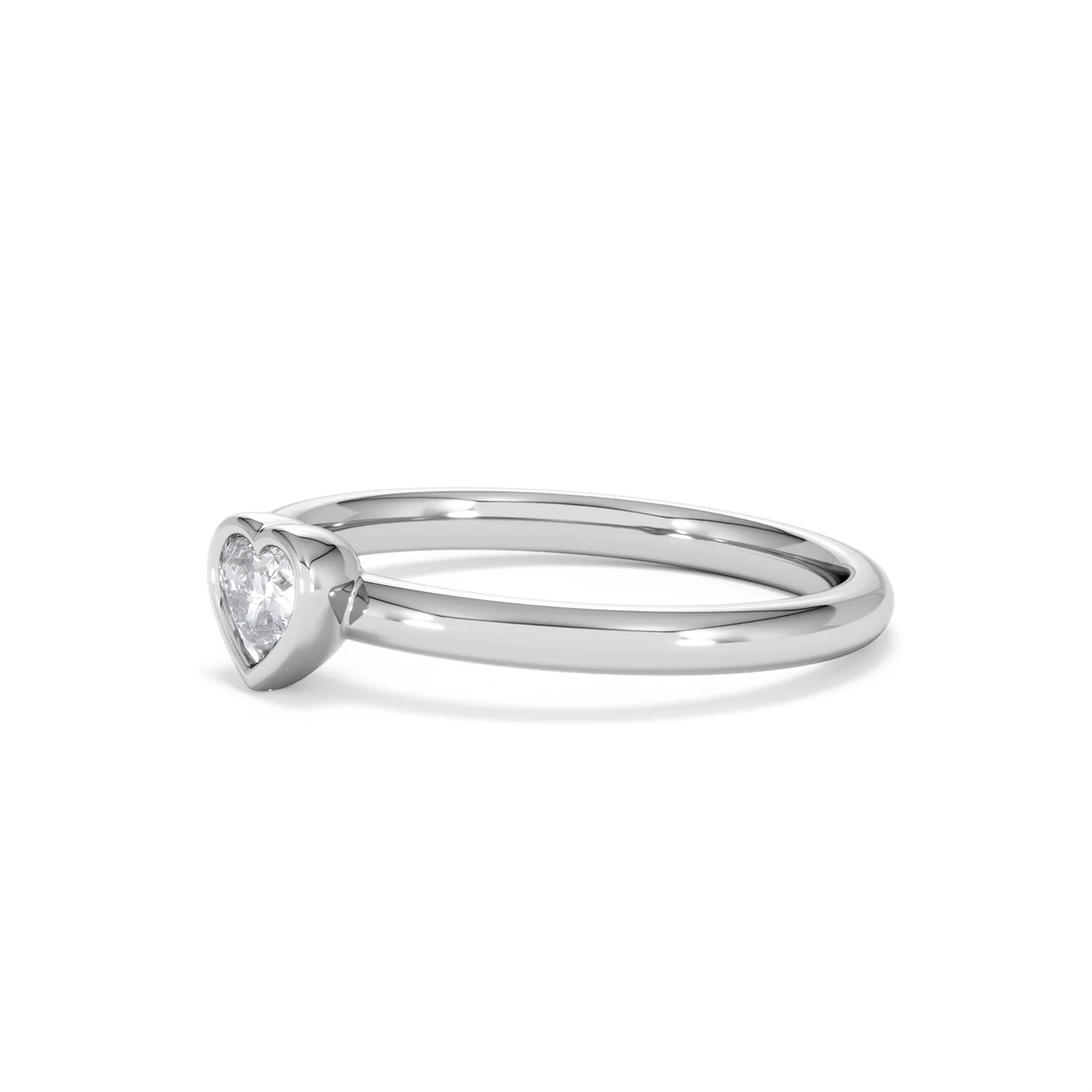 Horizon Heart Cut Lab Diamond Solitaire Ring 0.25ct H/SI in 925 Silver - Image 78
