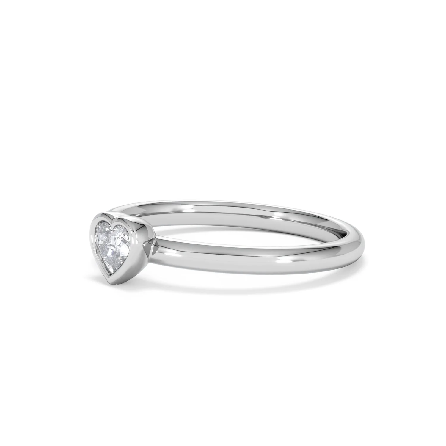 Horizon Heart Cut Lab Diamond Solitaire Ring 0.25ct H/SI in 925 Silver - Image 79
