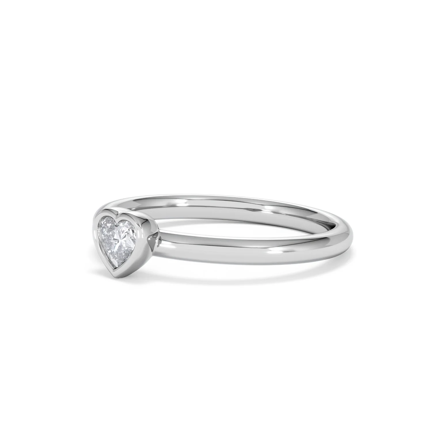 Horizon Heart Cut Lab Diamond Solitaire Ring 0.25ct H/SI in 925 Silver - Image 80