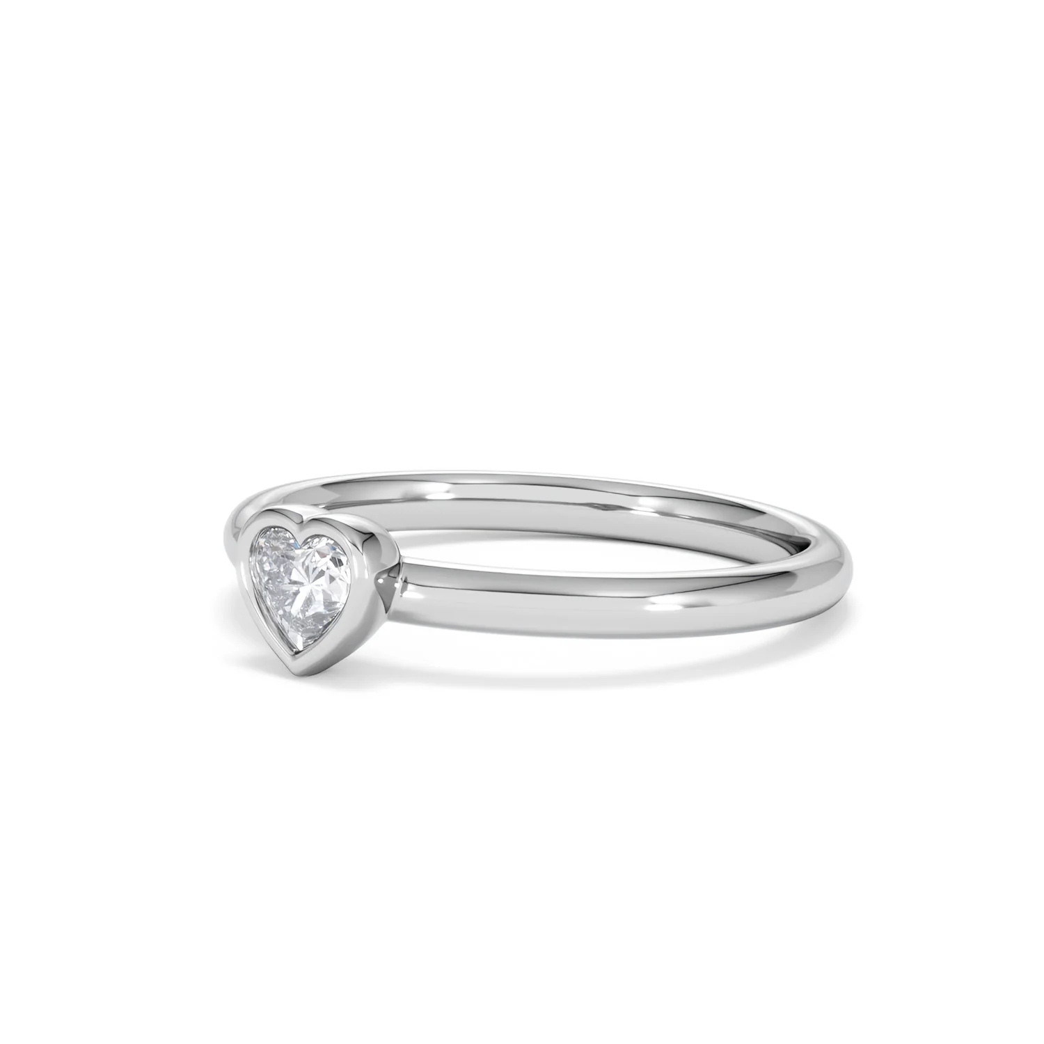 Horizon Heart Cut Lab Diamond Solitaire Ring 0.25ct H/SI in 925 Silver - Image 81