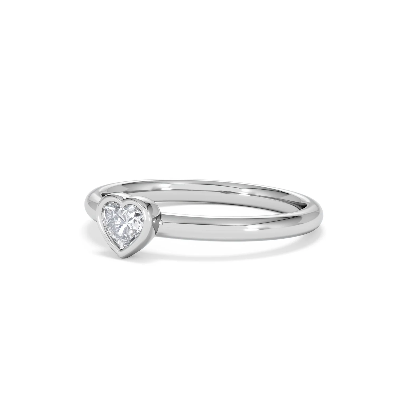 Horizon Heart Cut Lab Diamond Solitaire Ring 0.25ct H/SI in 925 Silver - Image 82