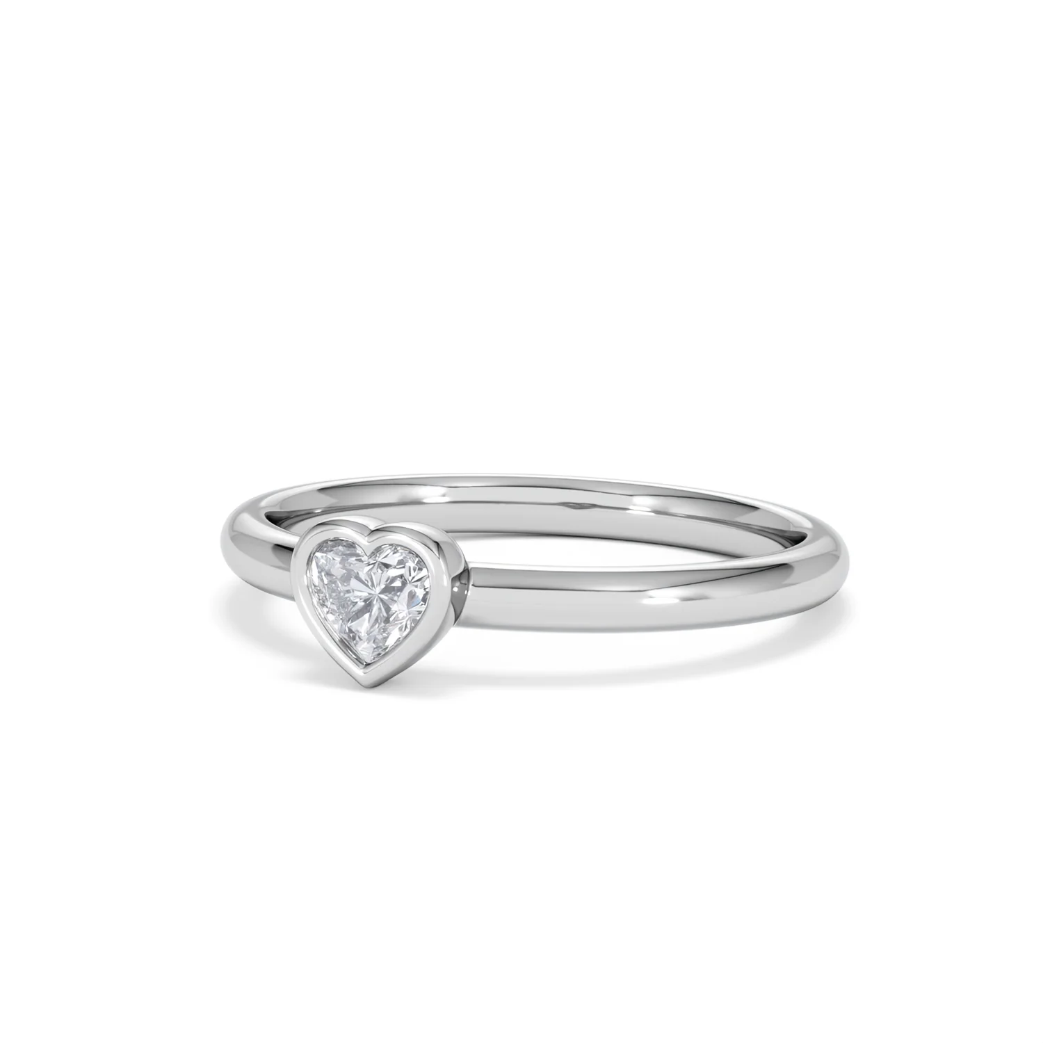 Horizon Heart Cut Lab Diamond Solitaire Ring 0.25ct H/SI in 925 Silver - Image 84