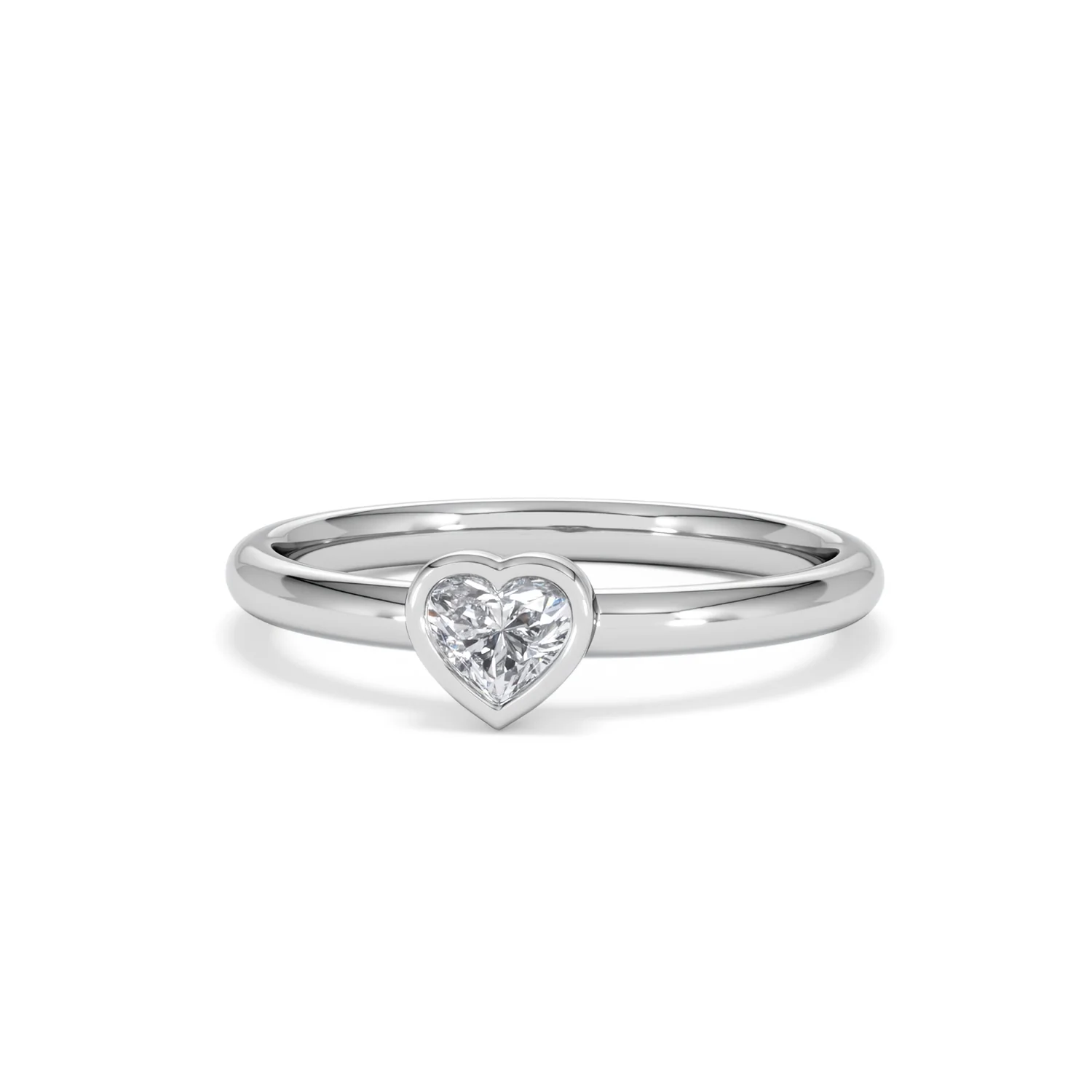 Horizon Heart Cut Lab Diamond Solitaire Ring 0.25ct H/SI in 925 Silver - Image 88