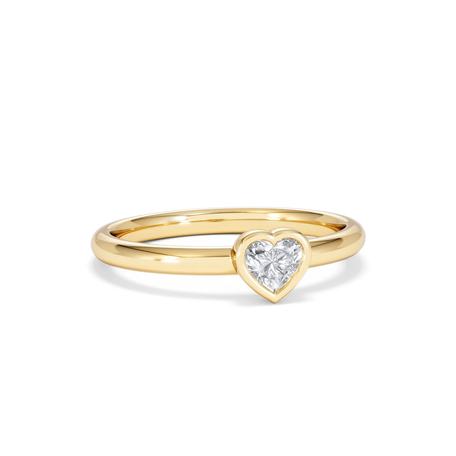 Horizon Heart Cut Lab Diamond Solitaire Ring 0.25ct H/SI in 9K Gold - Image 14