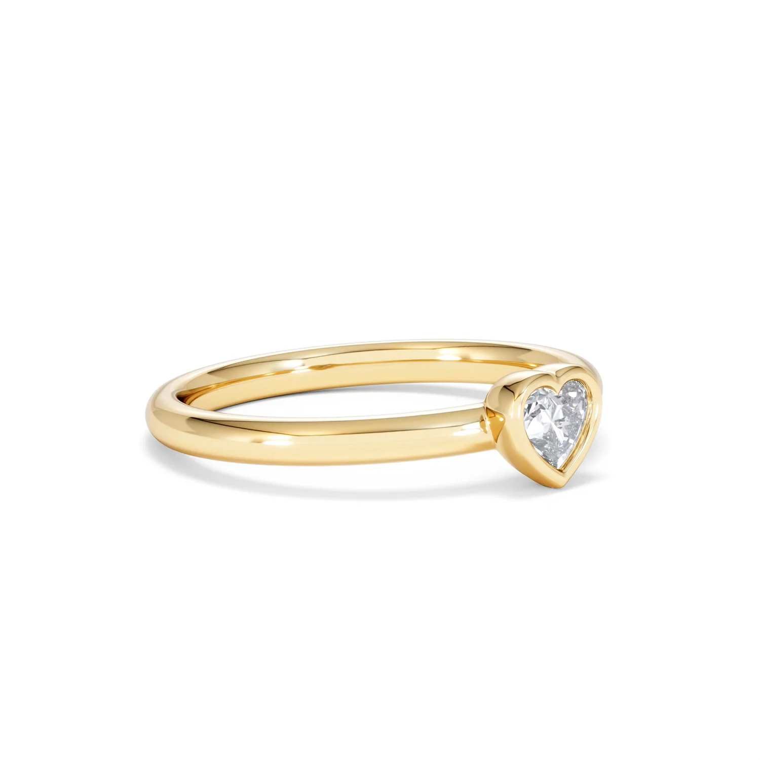 Horizon Heart Cut Lab Diamond Solitaire Ring 0.25ct H/SI in 9K Gold - Image 20