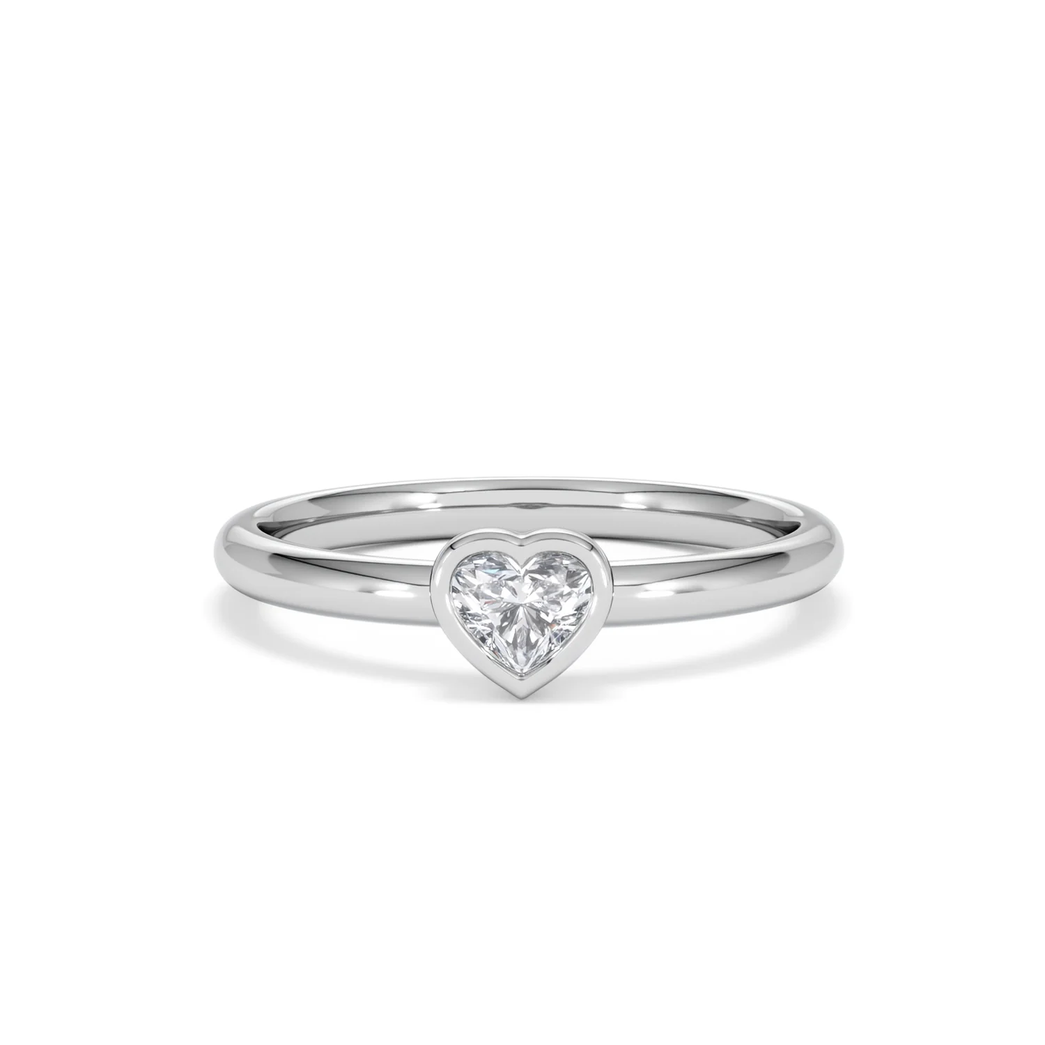 Horizon Heart Cut Lab Diamond Solitaire Ring 0.25ct H/SI in 9K White Gold - Image 10