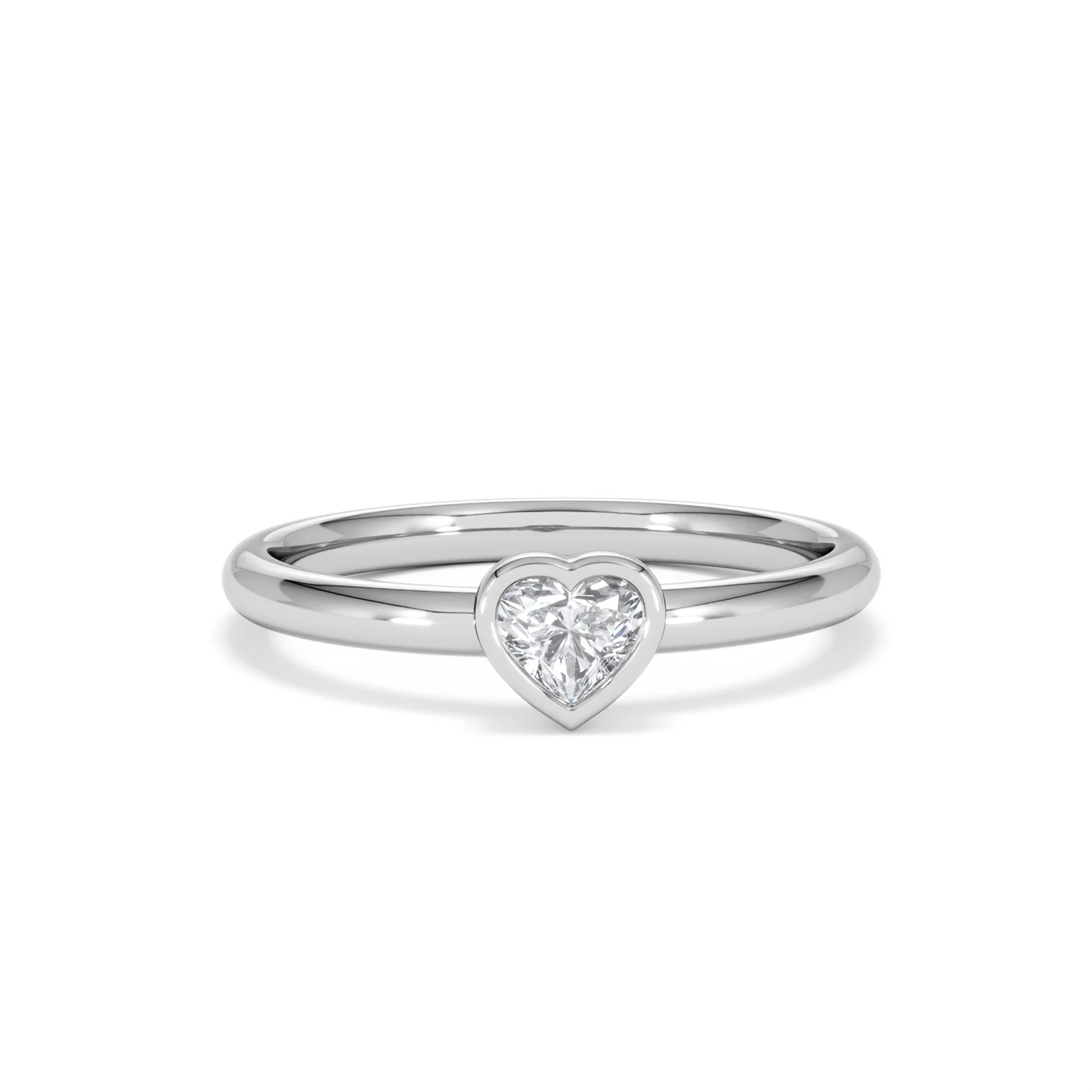 Horizon Heart Cut Lab Diamond Solitaire Ring 0.25ct H/SI in 9K White Gold - Image 11